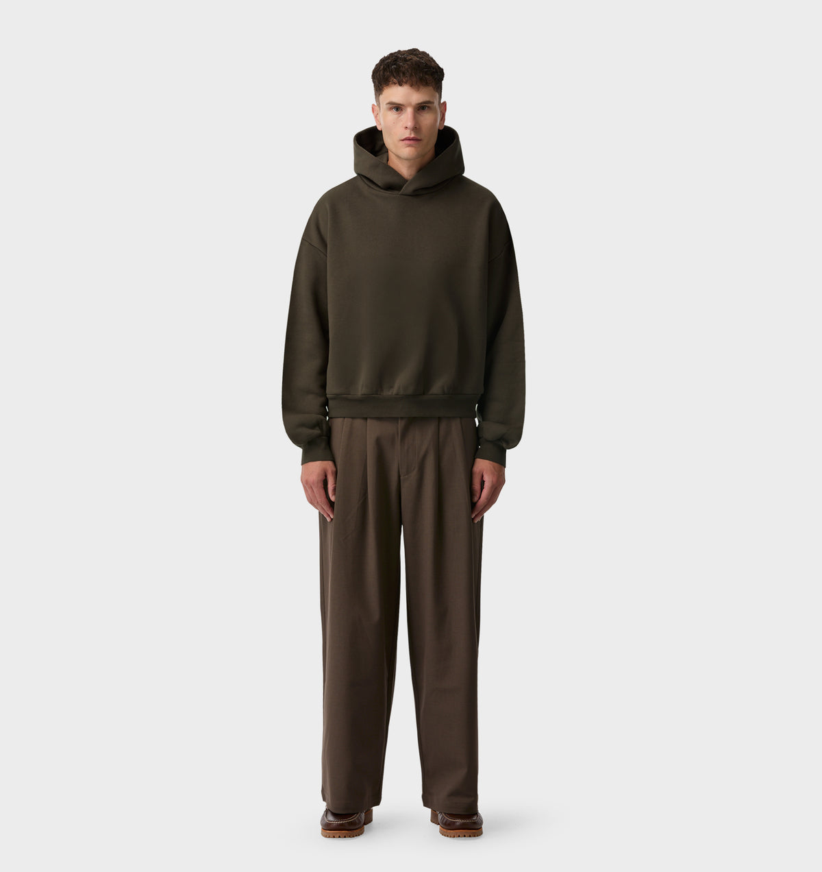 Heavy Crop Box Hood - Burnt Olive