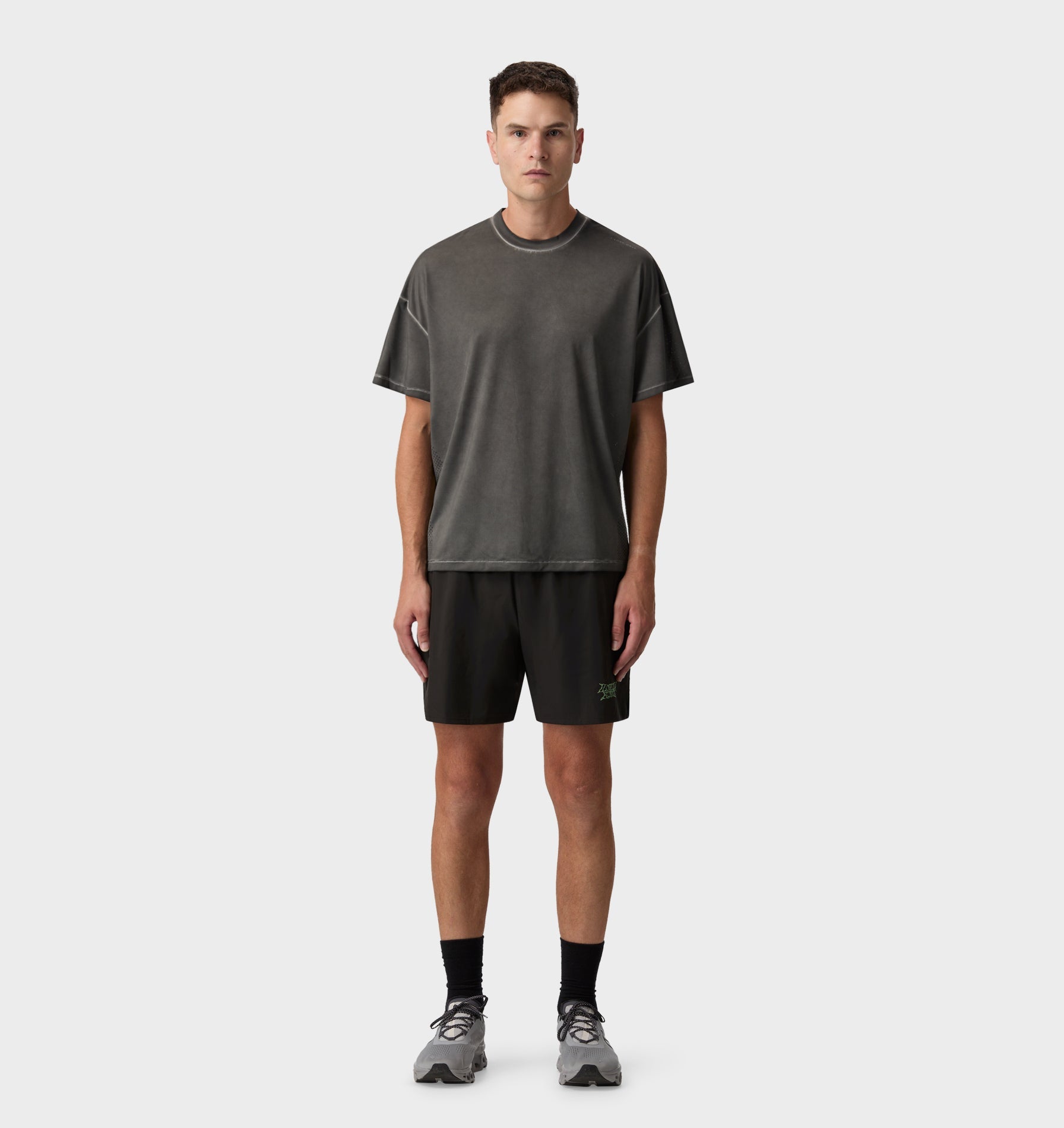 Active Crop Tee - Washed Black