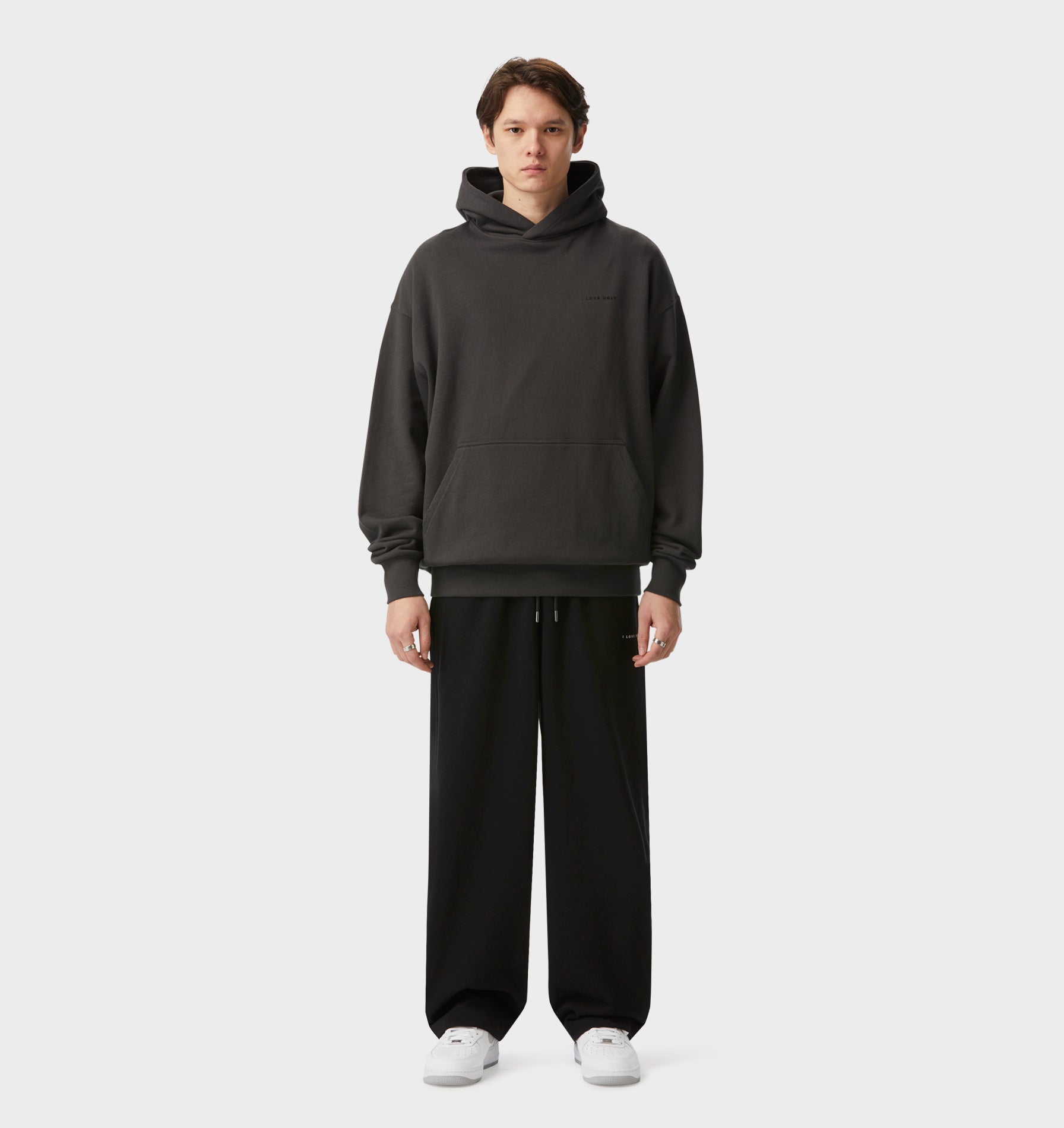Wide Leg Track Pant - Black
