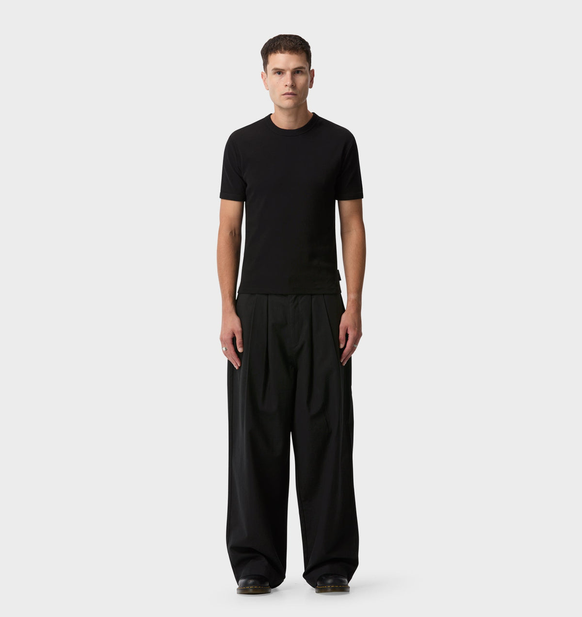 Ribbed Slim Tee - Black
