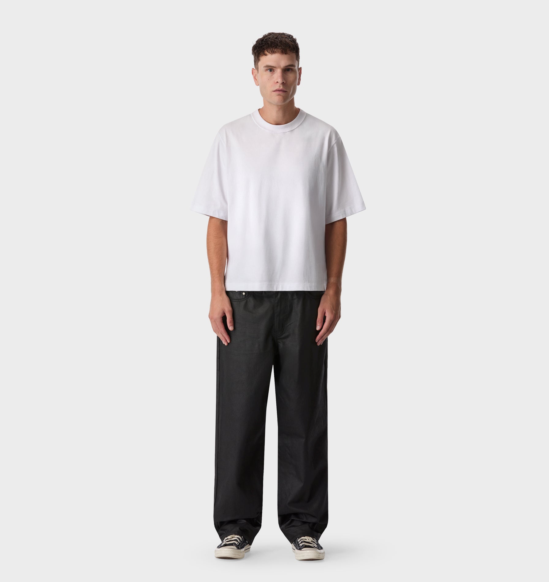 Edgar Wide Denim - Coated Black