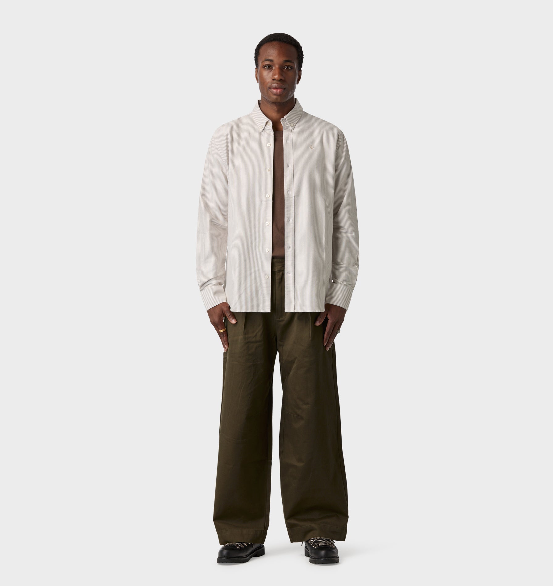 Ralph LS Shirt - Brown Stripe