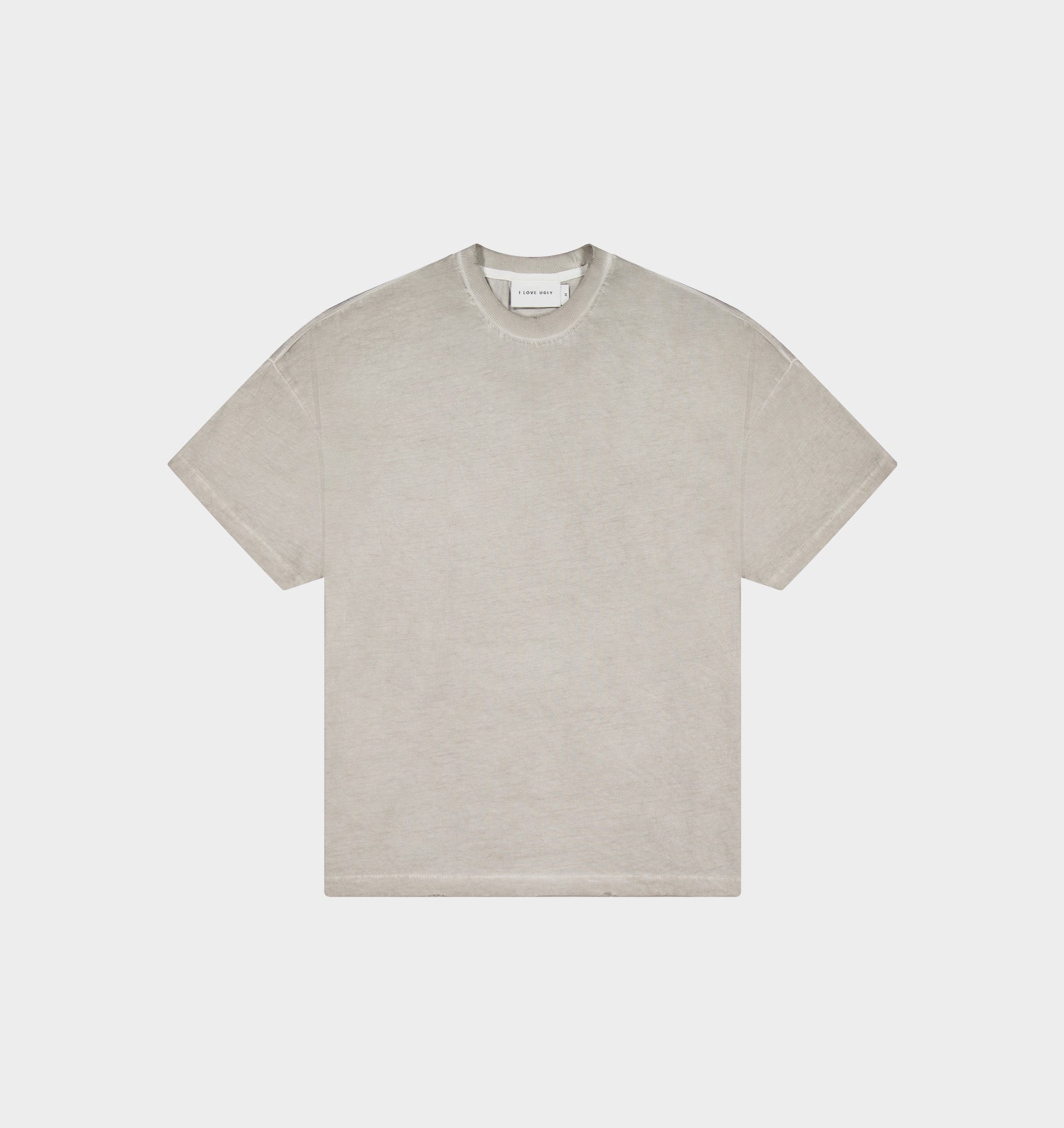 Distressed Lewi Crop Tee - Mushroom