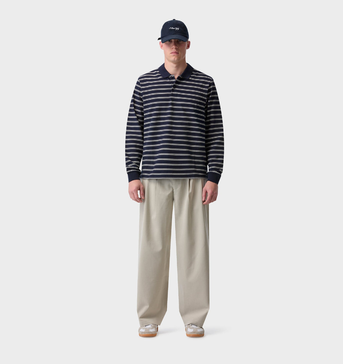 Cotton Albert Pleated Pant - Ecru
