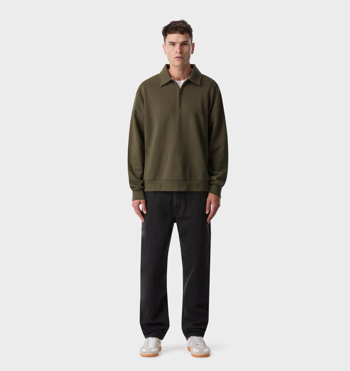 1/2 Zip Pullover - Burnt Olive