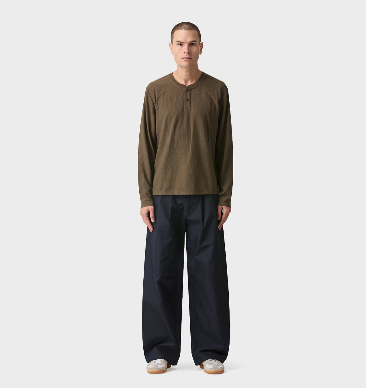 Henley L/S Tee - Olive