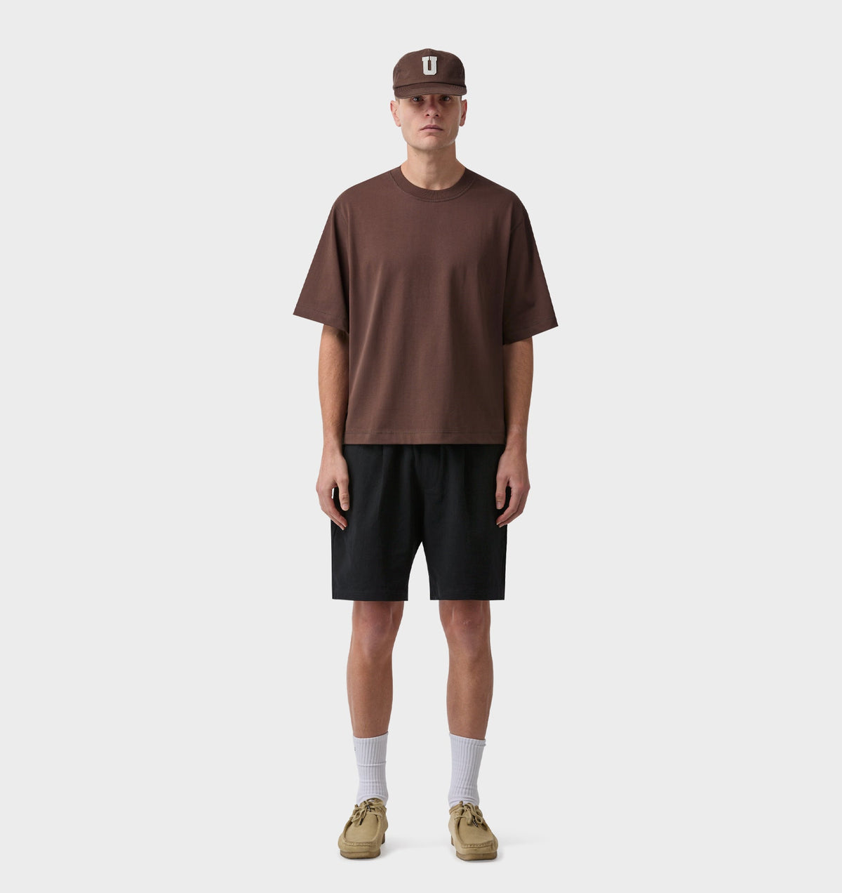 Linen Michael Pleat Short - Black