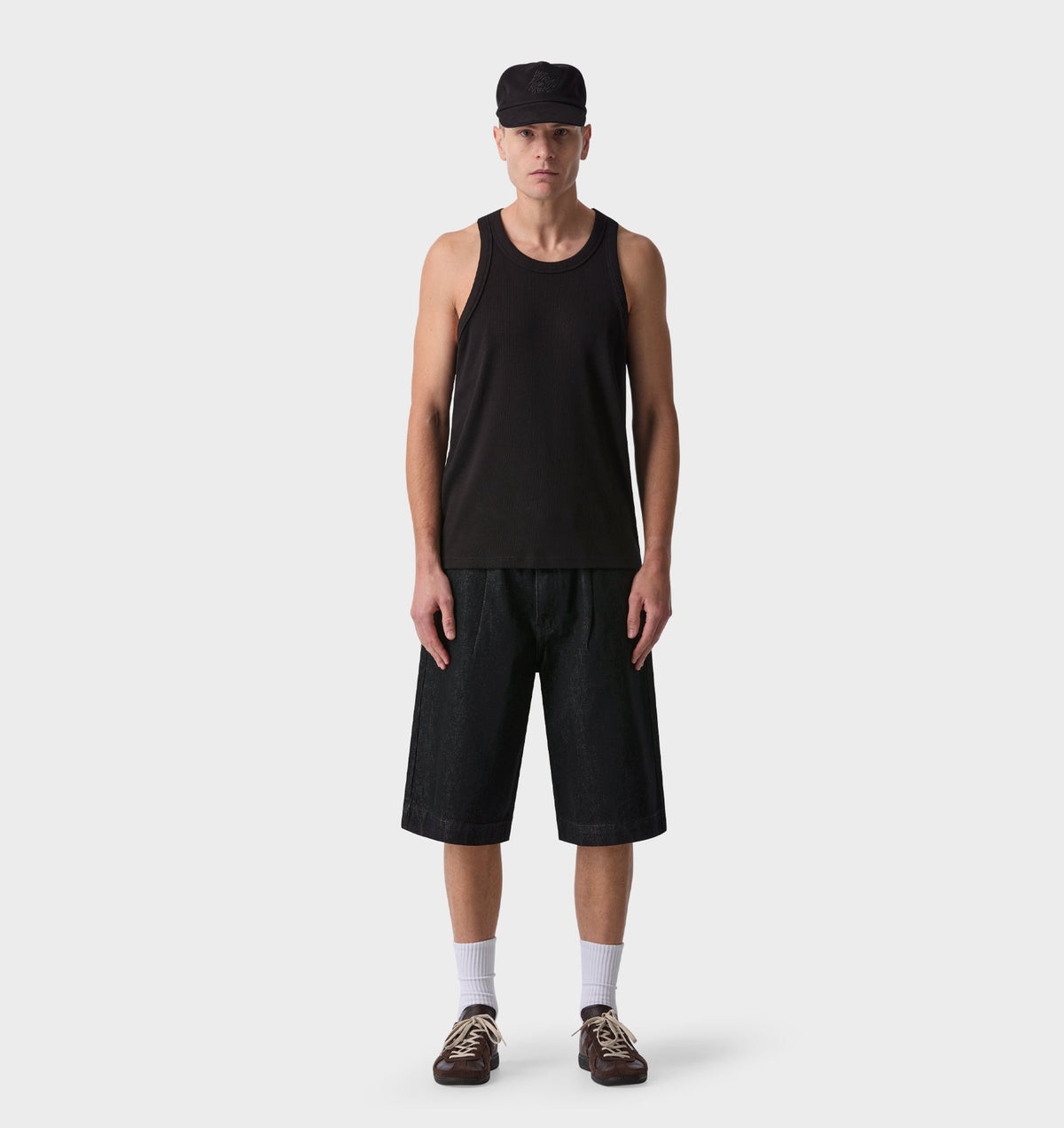 Ribbed Slim Tank - Black