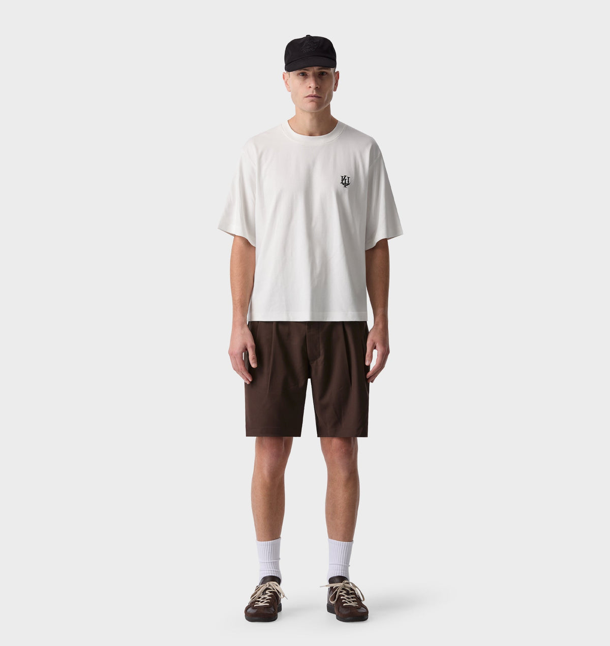 Monogram Interlock Crop Box Tee - White