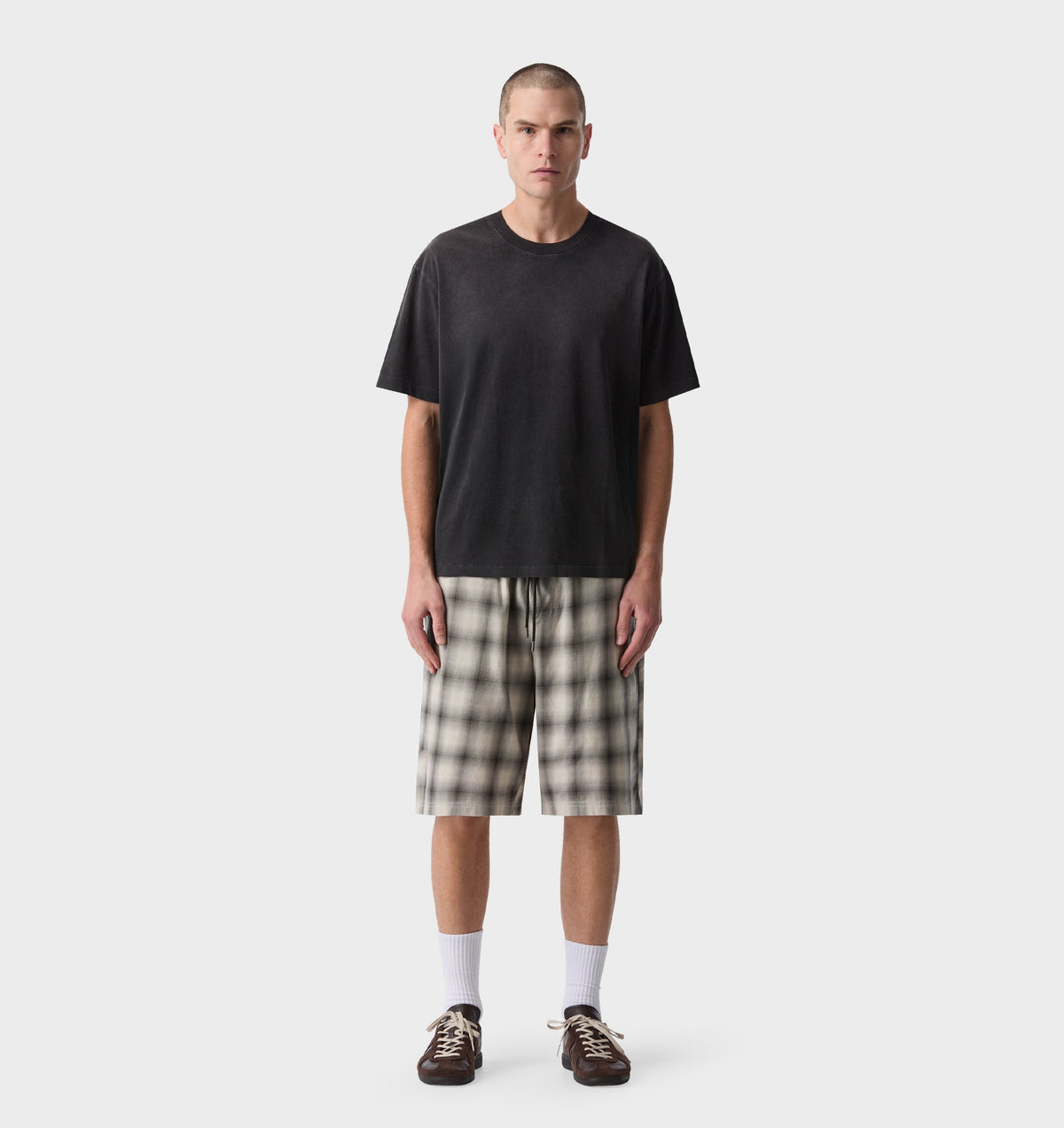 Flannel Short - Off White/Black Check