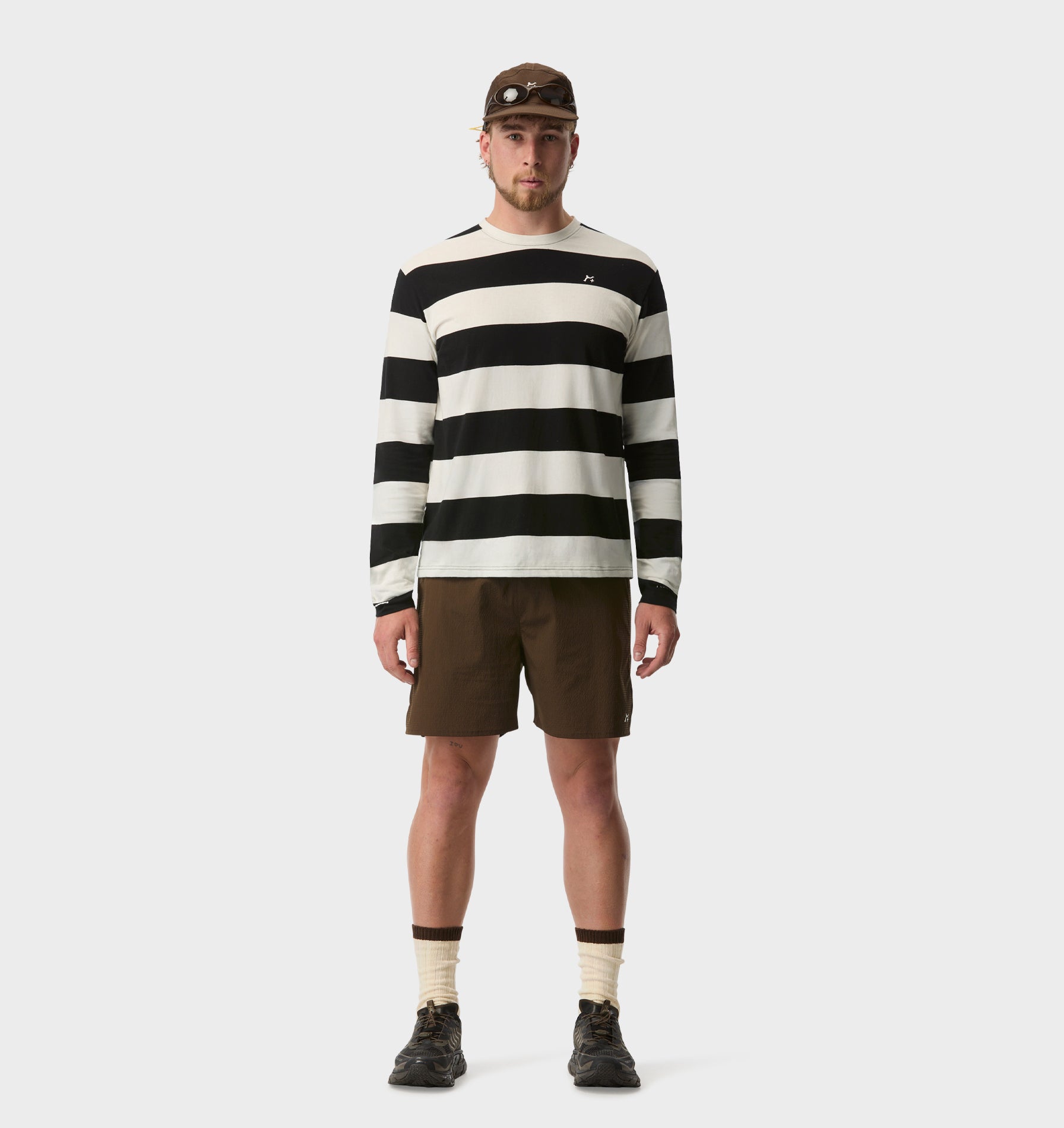 GR X ILU Stripe LS Tee - Black/White