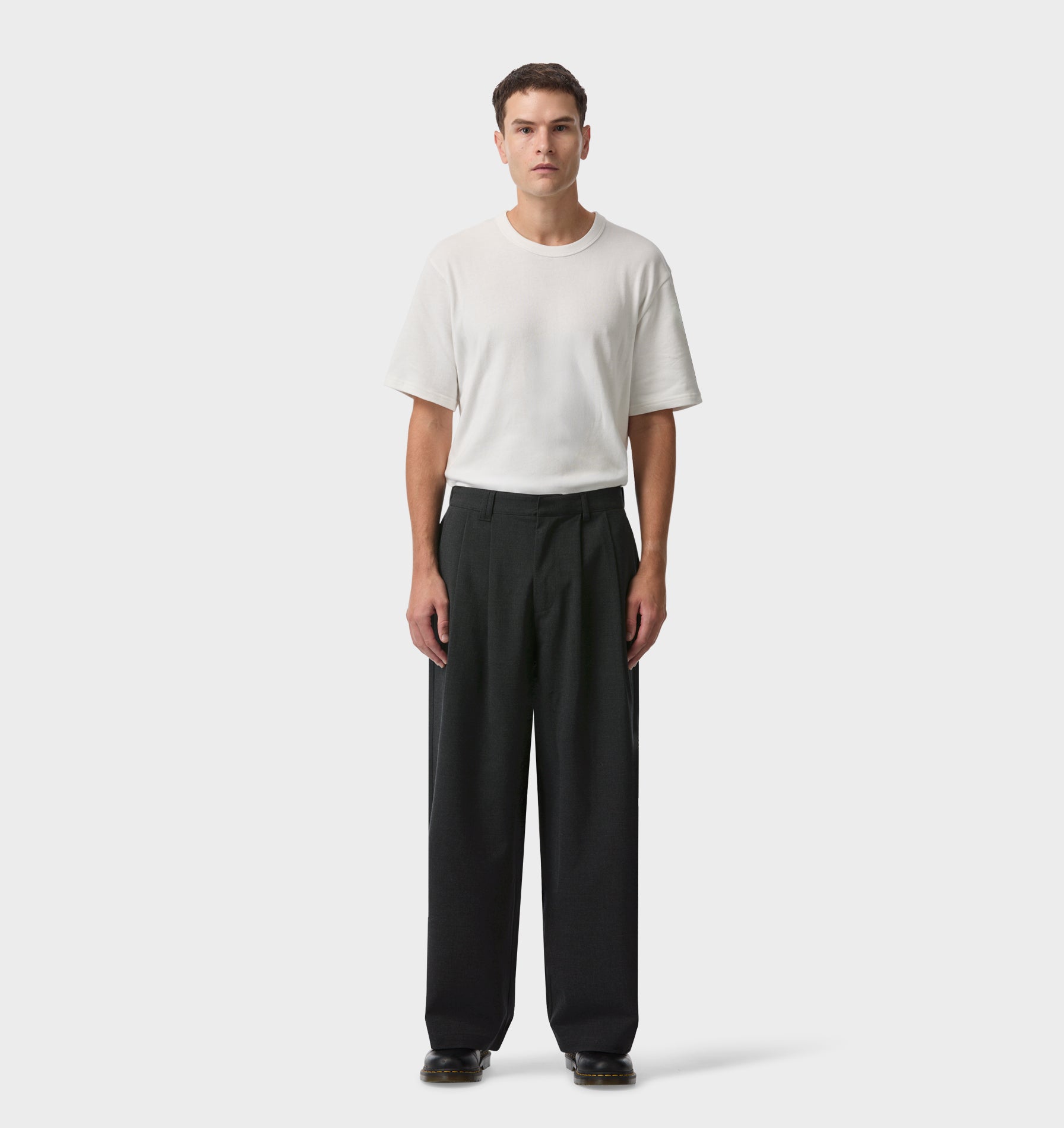 Albert Pleated Pant - Charcoal