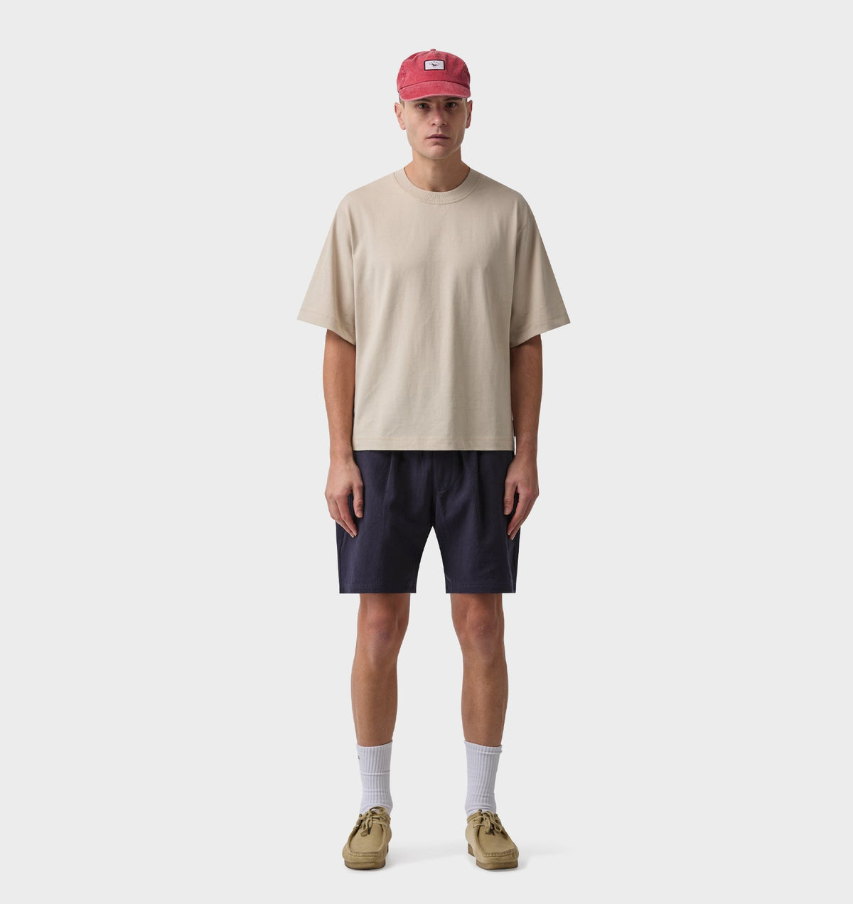 Linen Michael Pleat Short - Dark Navy