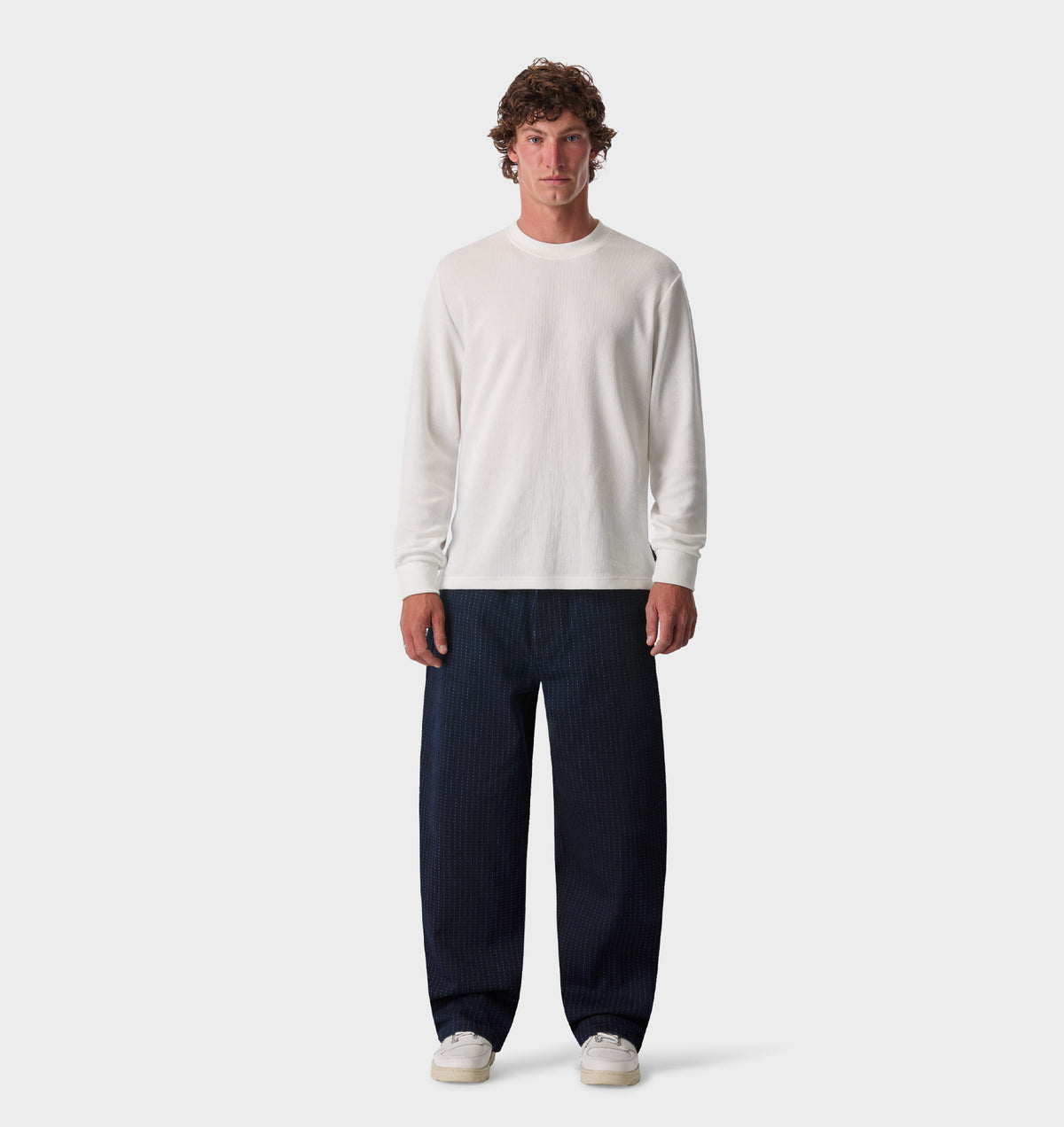 Waffle LS Tee - White