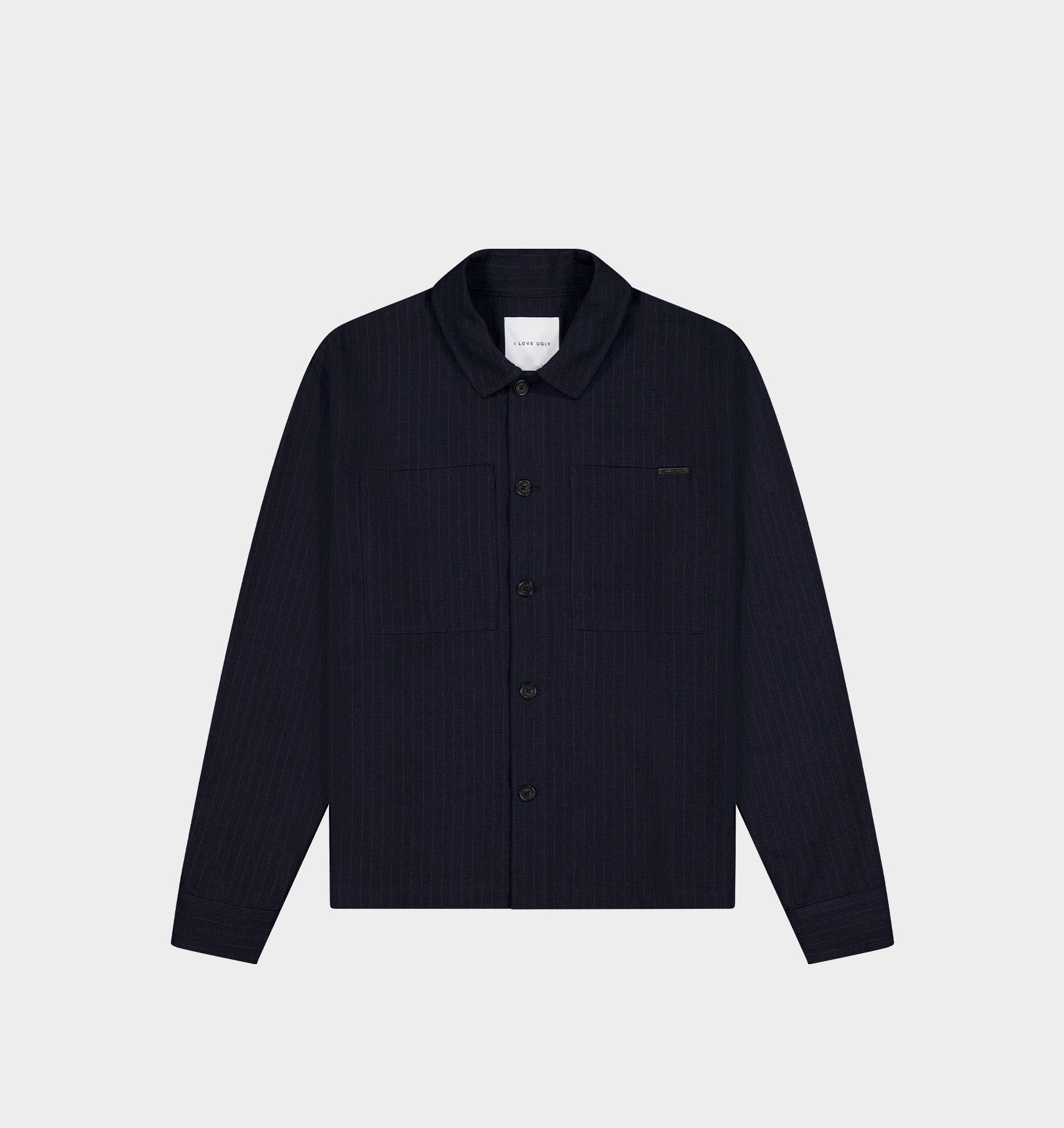 Tailored Overshirt - Navy Pinstripe