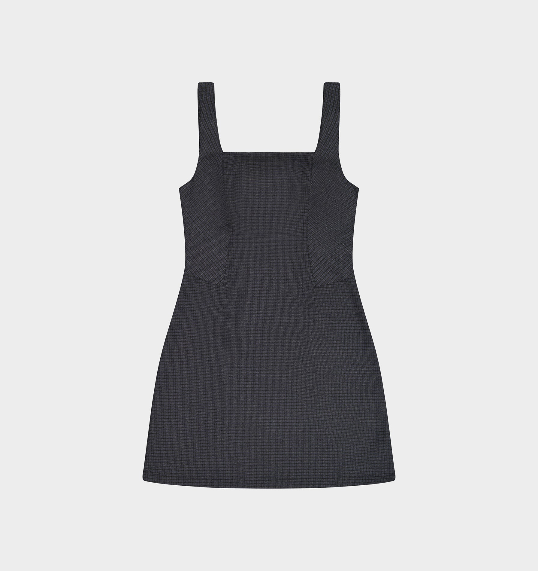 Vita Dress - Charcoal/Blue check