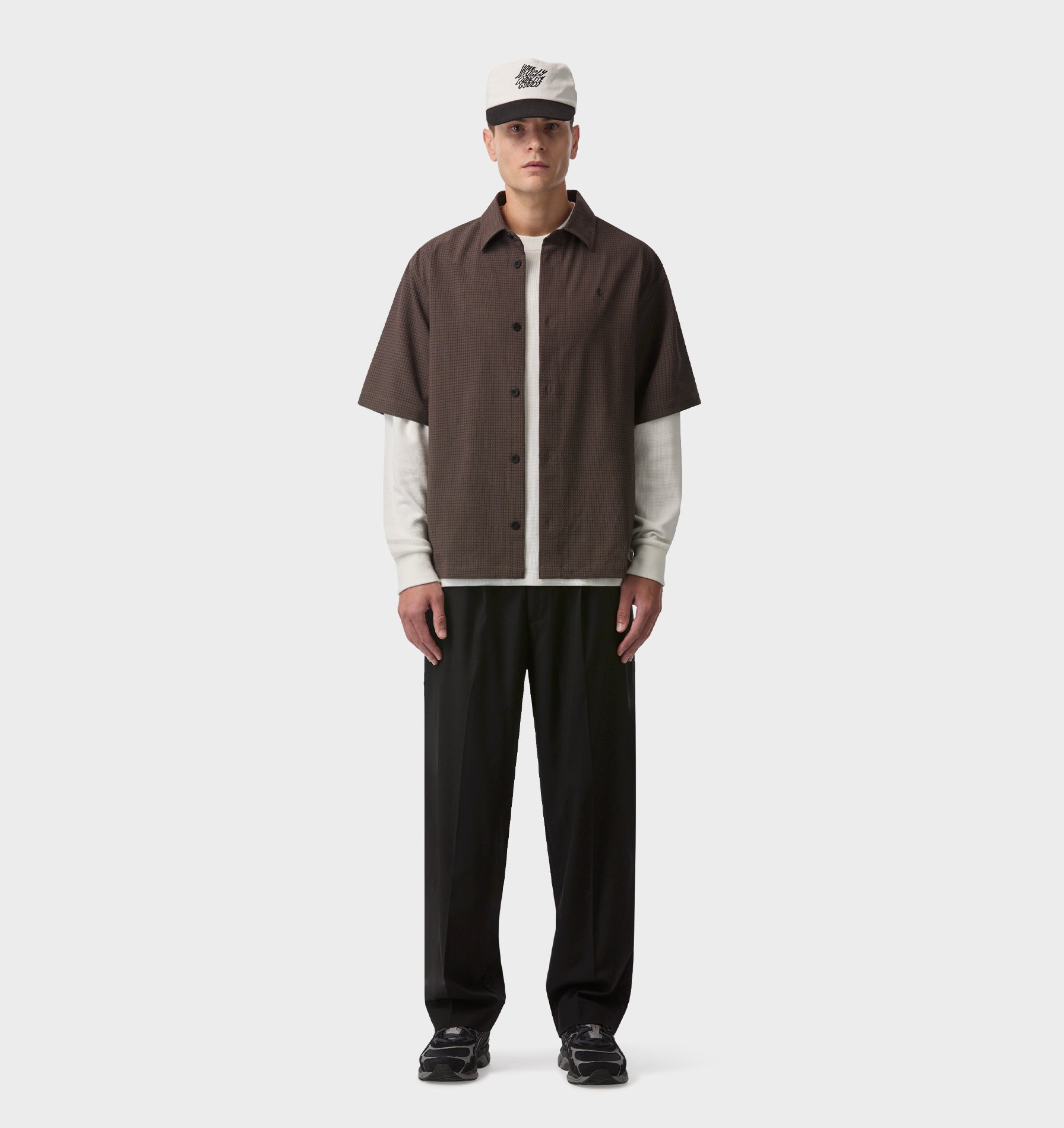 Dawson Boxy SS Shirt - Brown Check