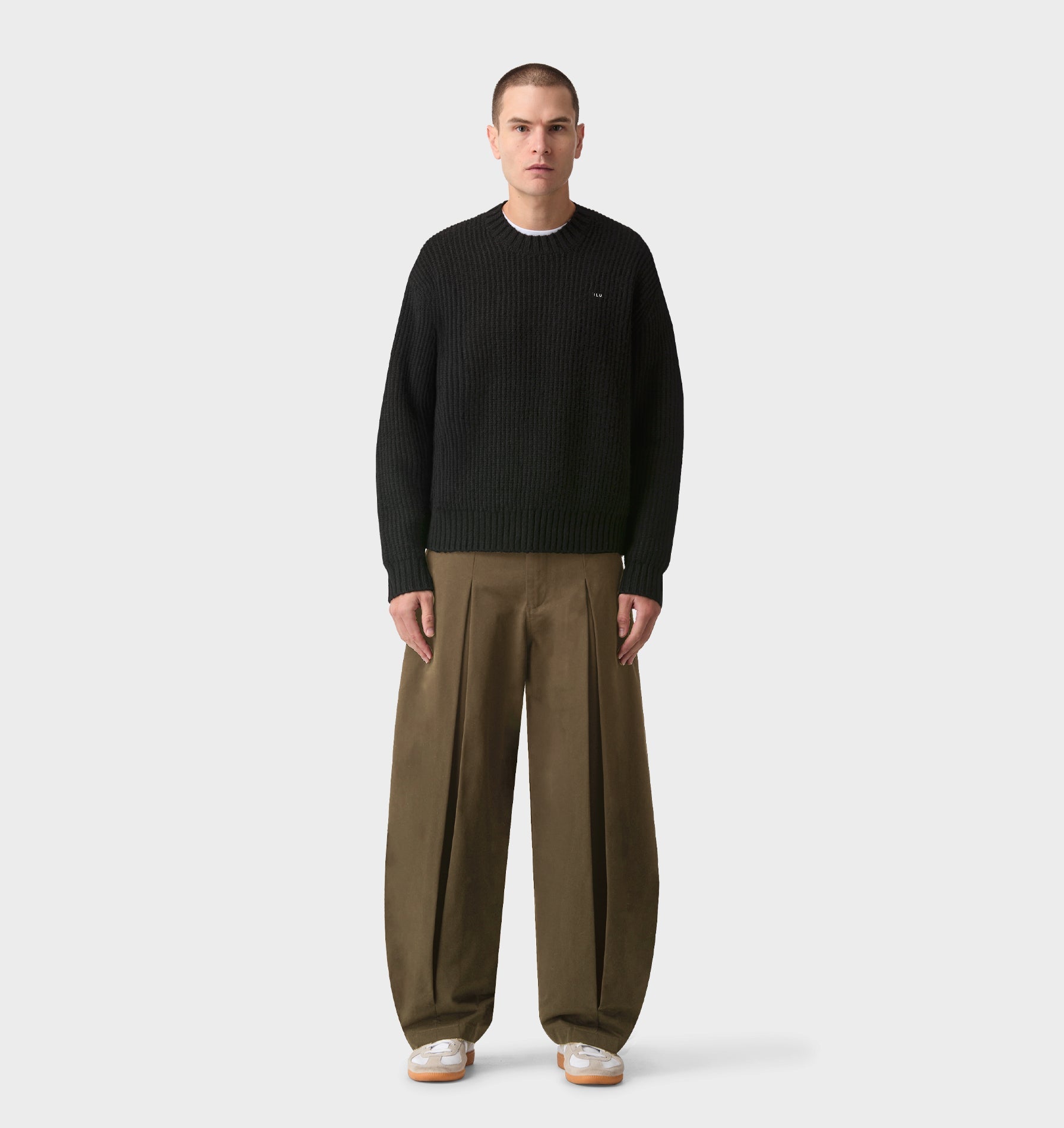 Box Pleat Pant - Dark Olive