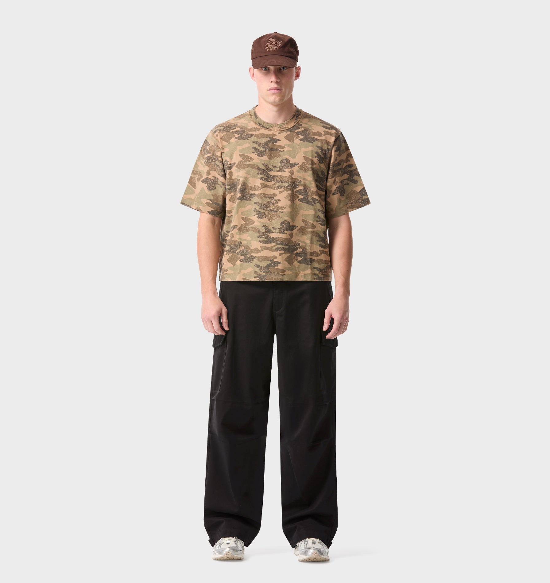 Crop Box Tee - Army Camo