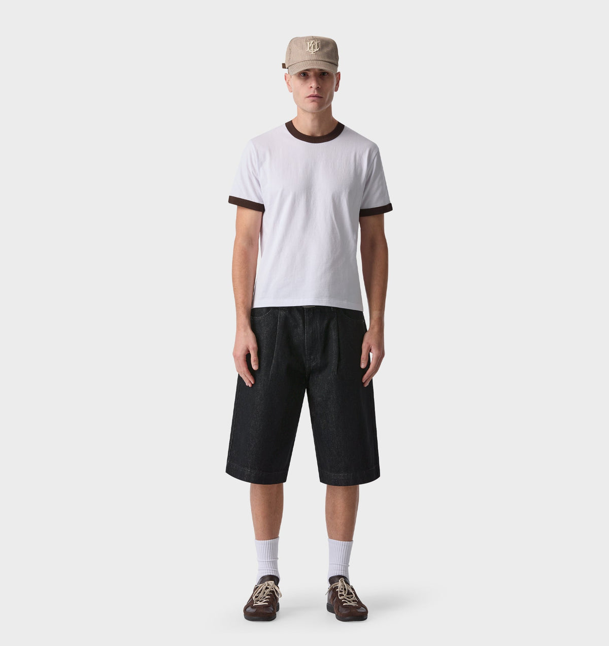 Muscle Ringer Tee - White/Espresso