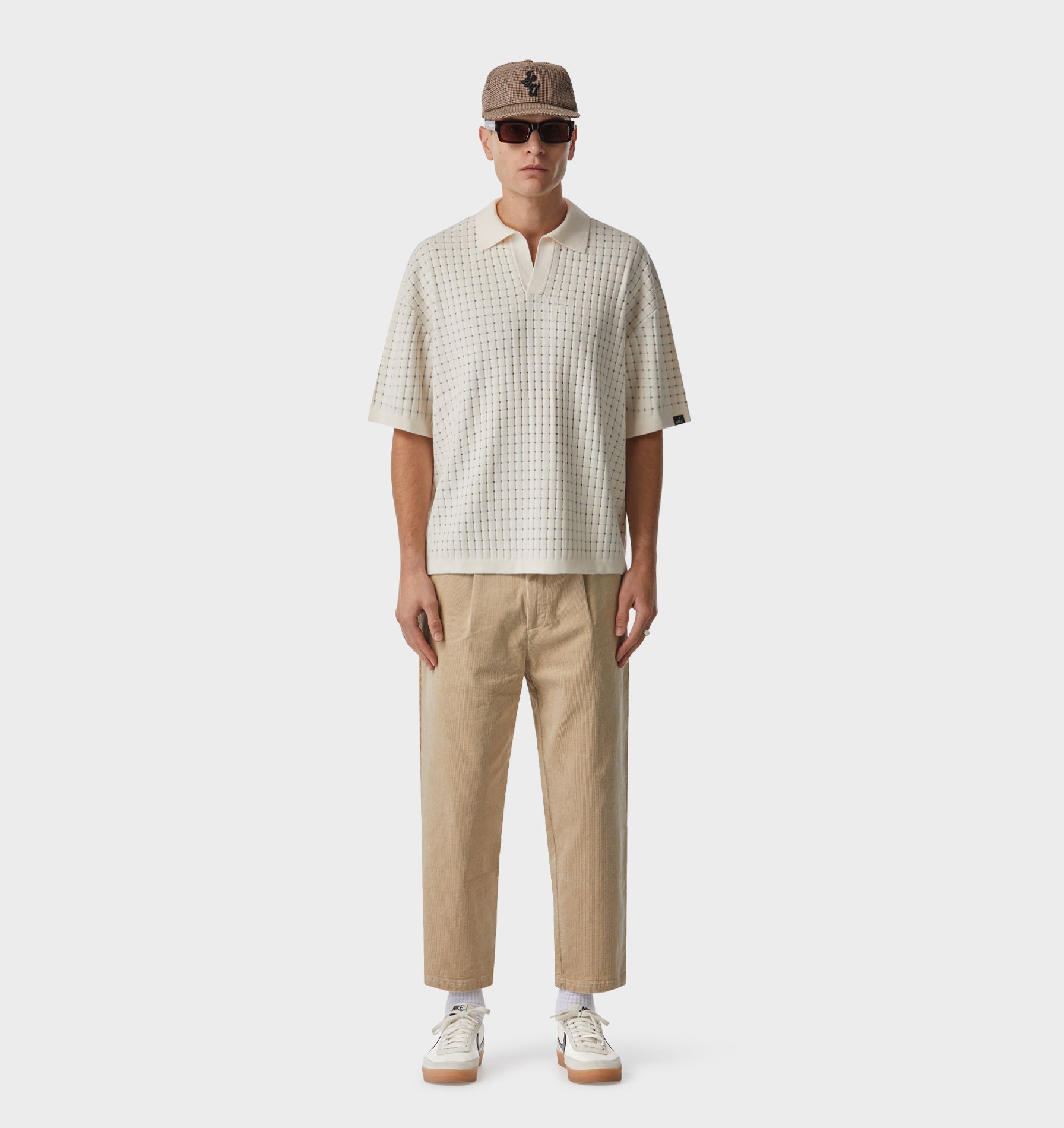 Box Knit Polo - Off White