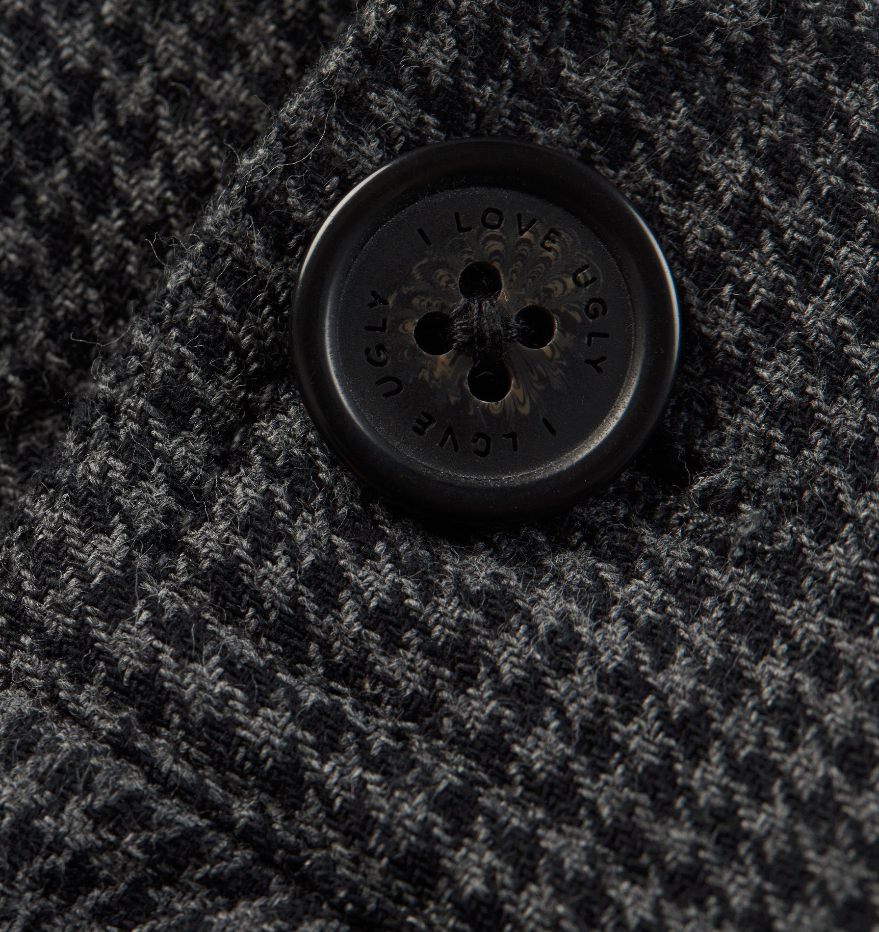 Linen Slim Kobe Pant - Regular -Charcoal Houndstooth