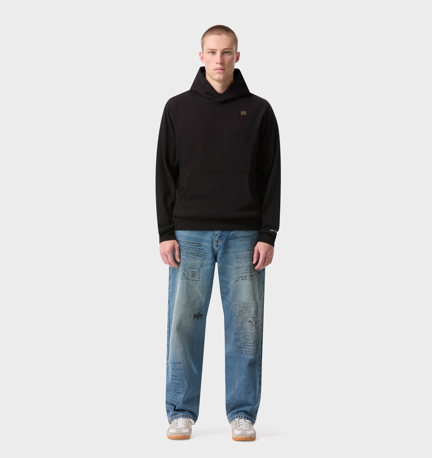 Basquiat Crown Uniform Hood - Black