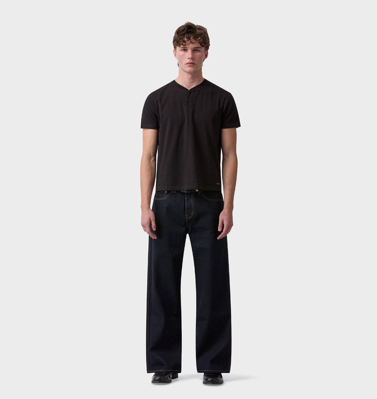 Henley Muscle Tee - Black