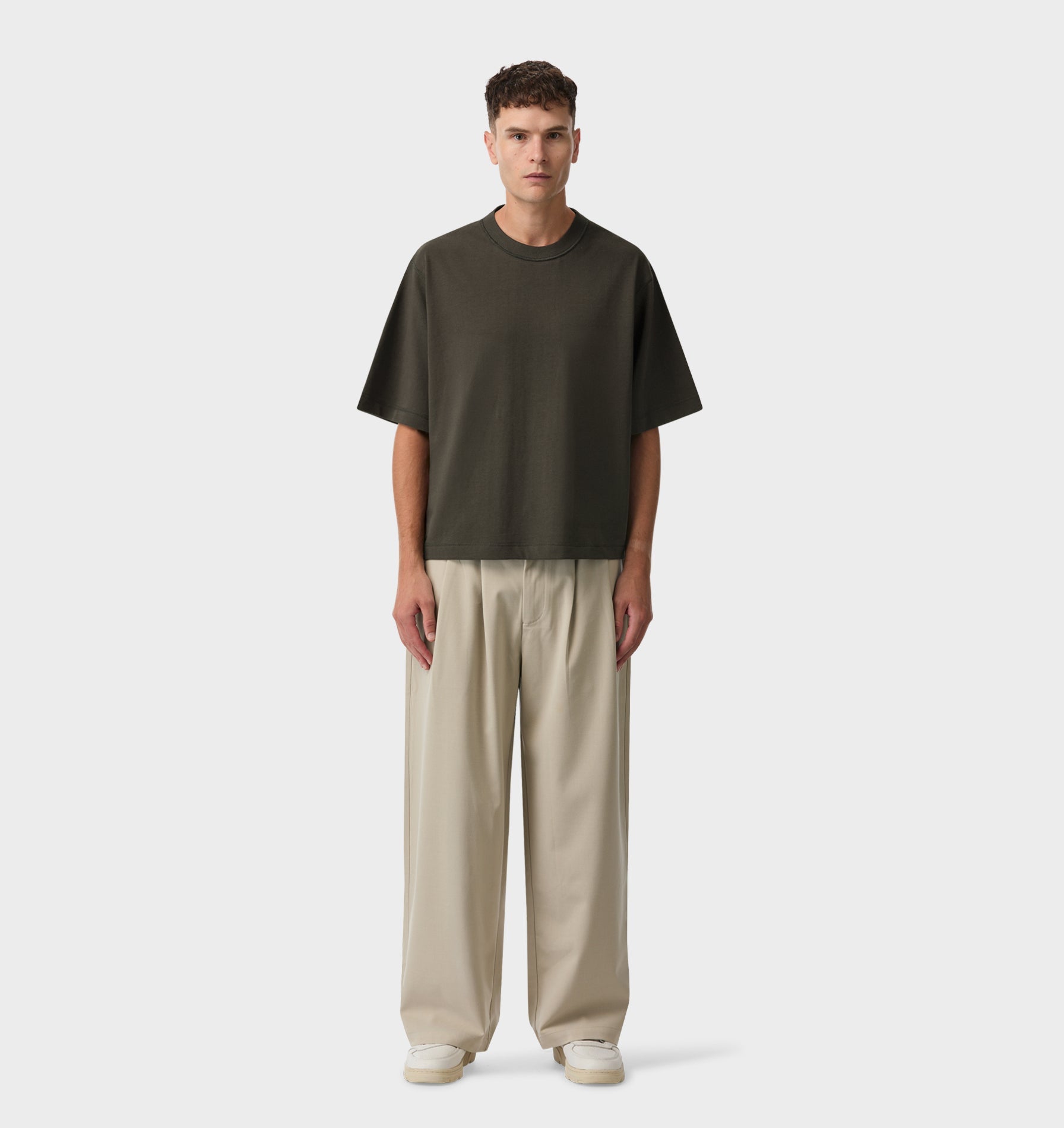 Crop Box Tee - Flint Grey