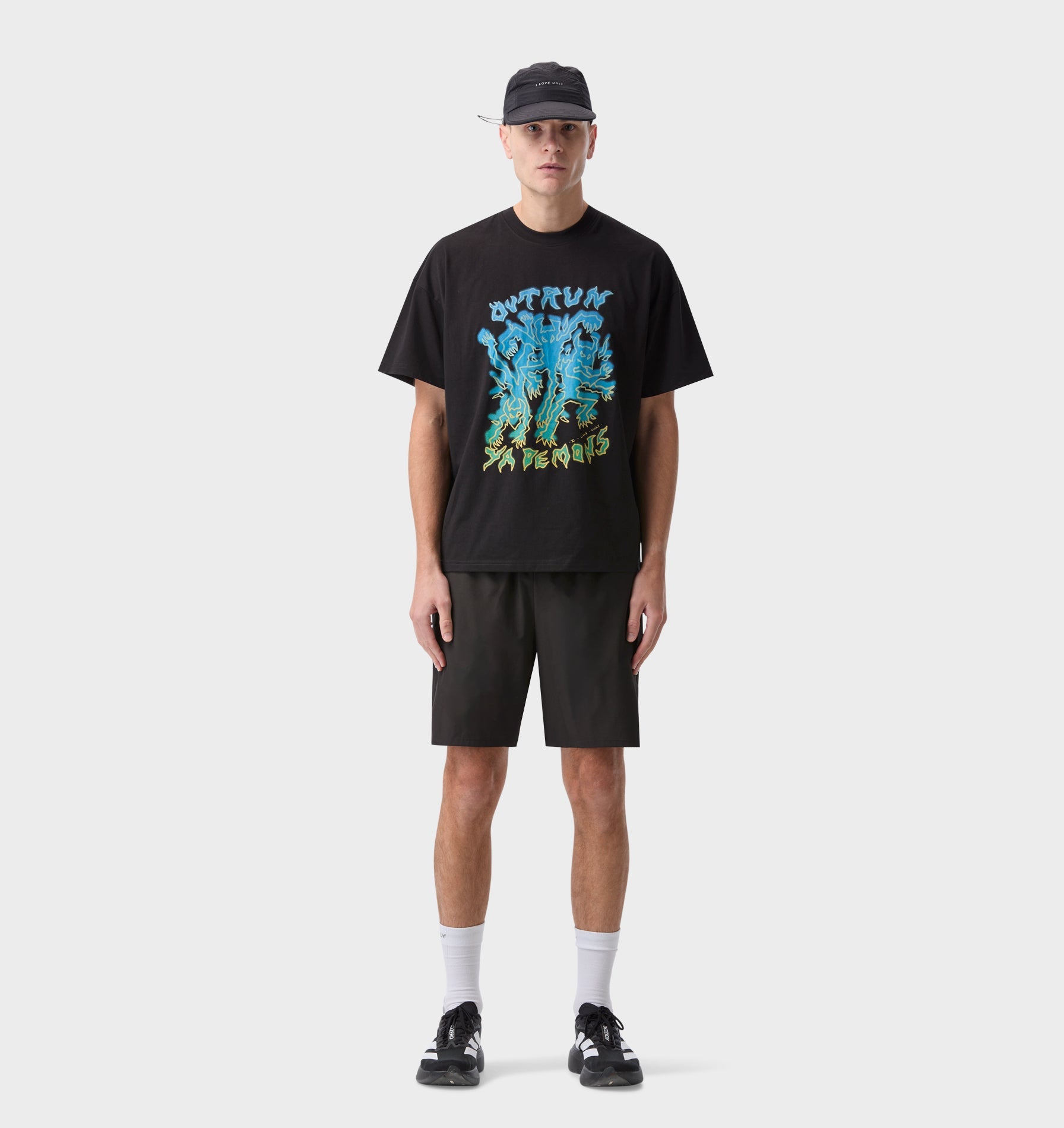 Demon Active Crop Tee - Black