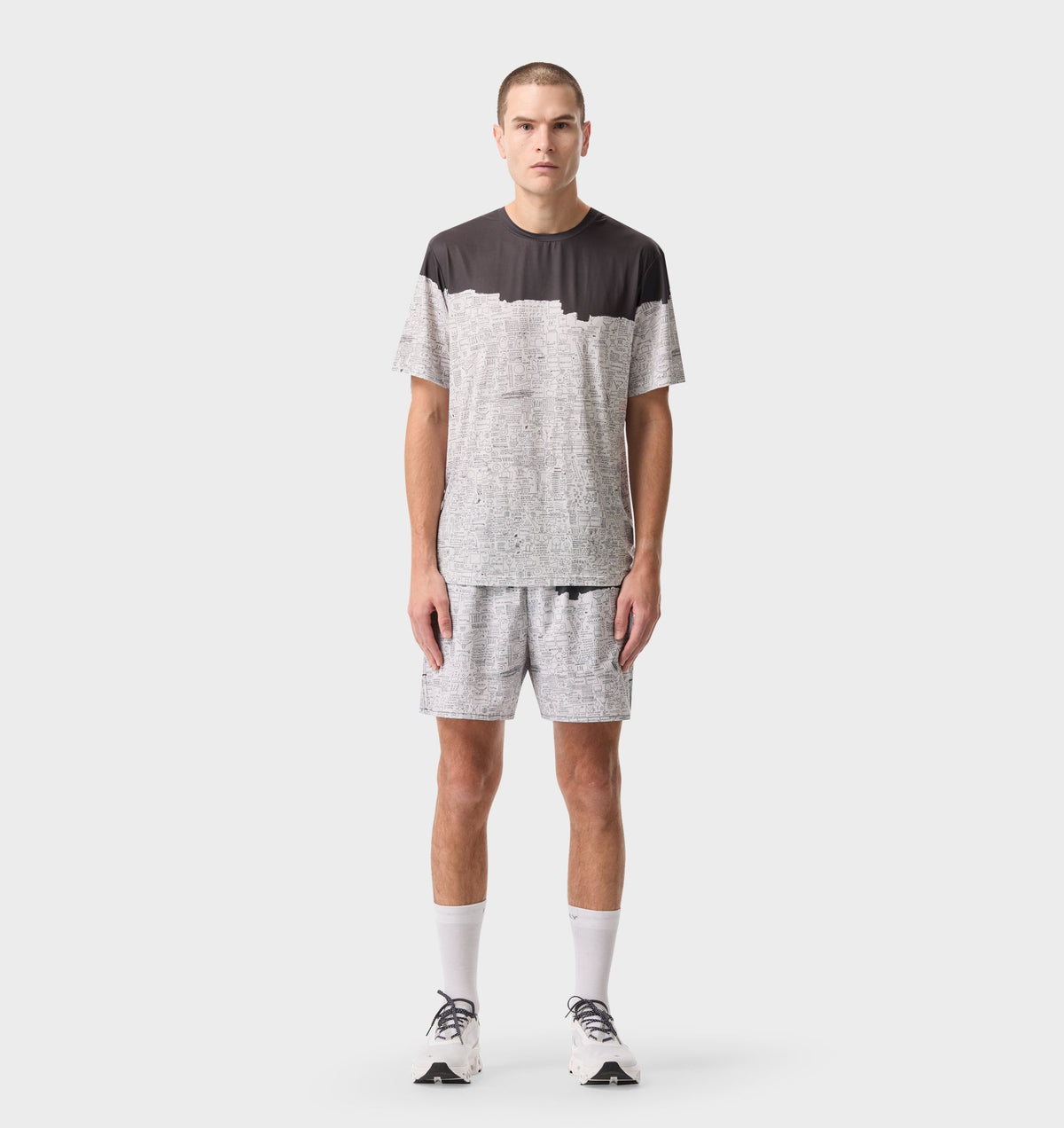 Basquiat Pegasus Active Classic Tee - Off White / Charcoal