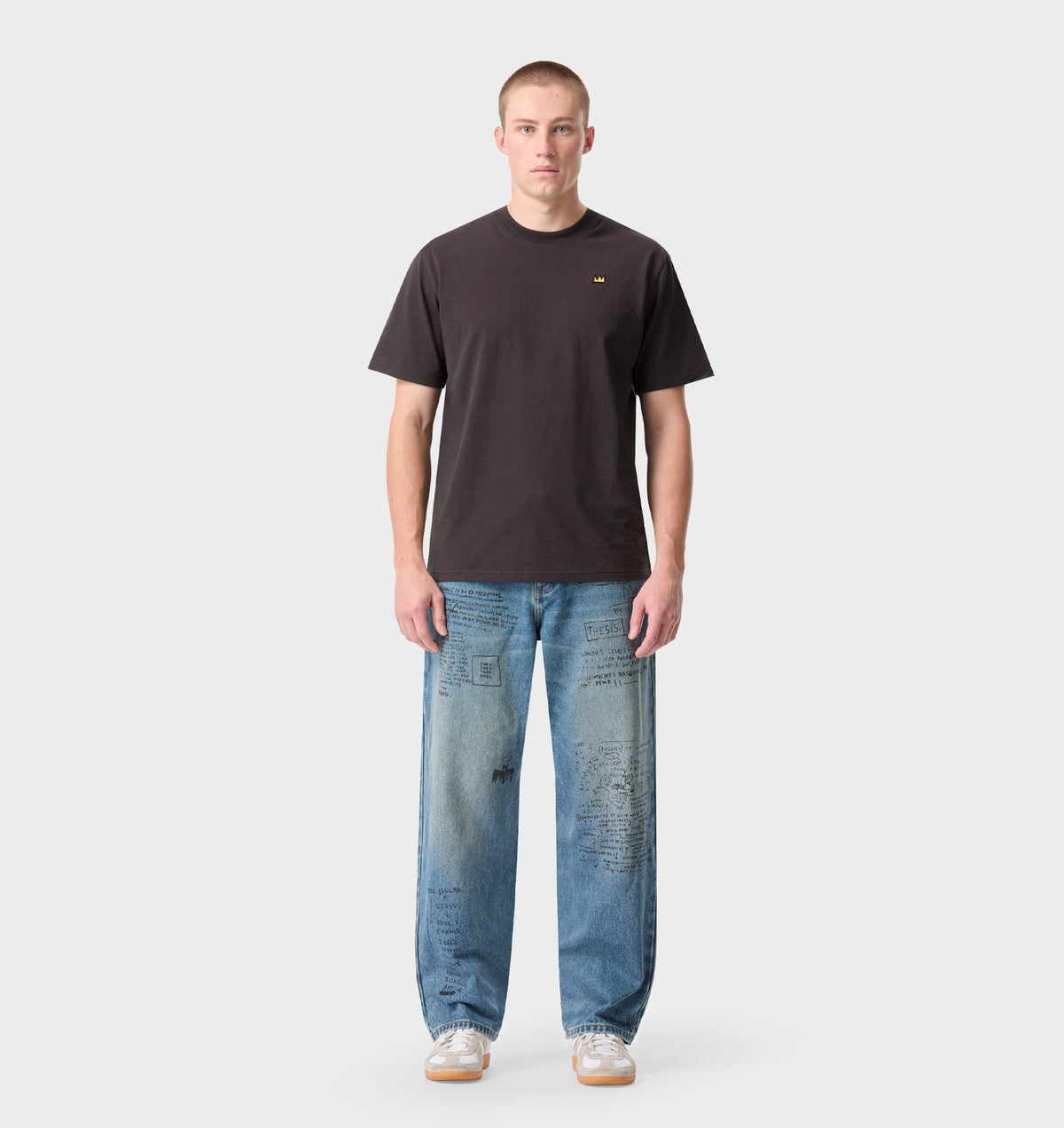 Basquiat Crown Uniform Tee - Charcoal