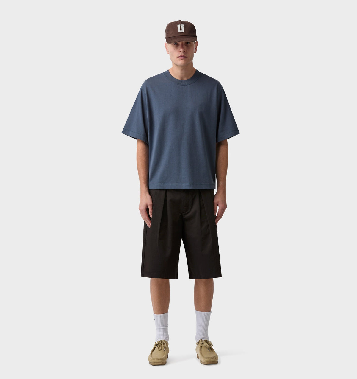 Crop Box Tee - Marine Blue