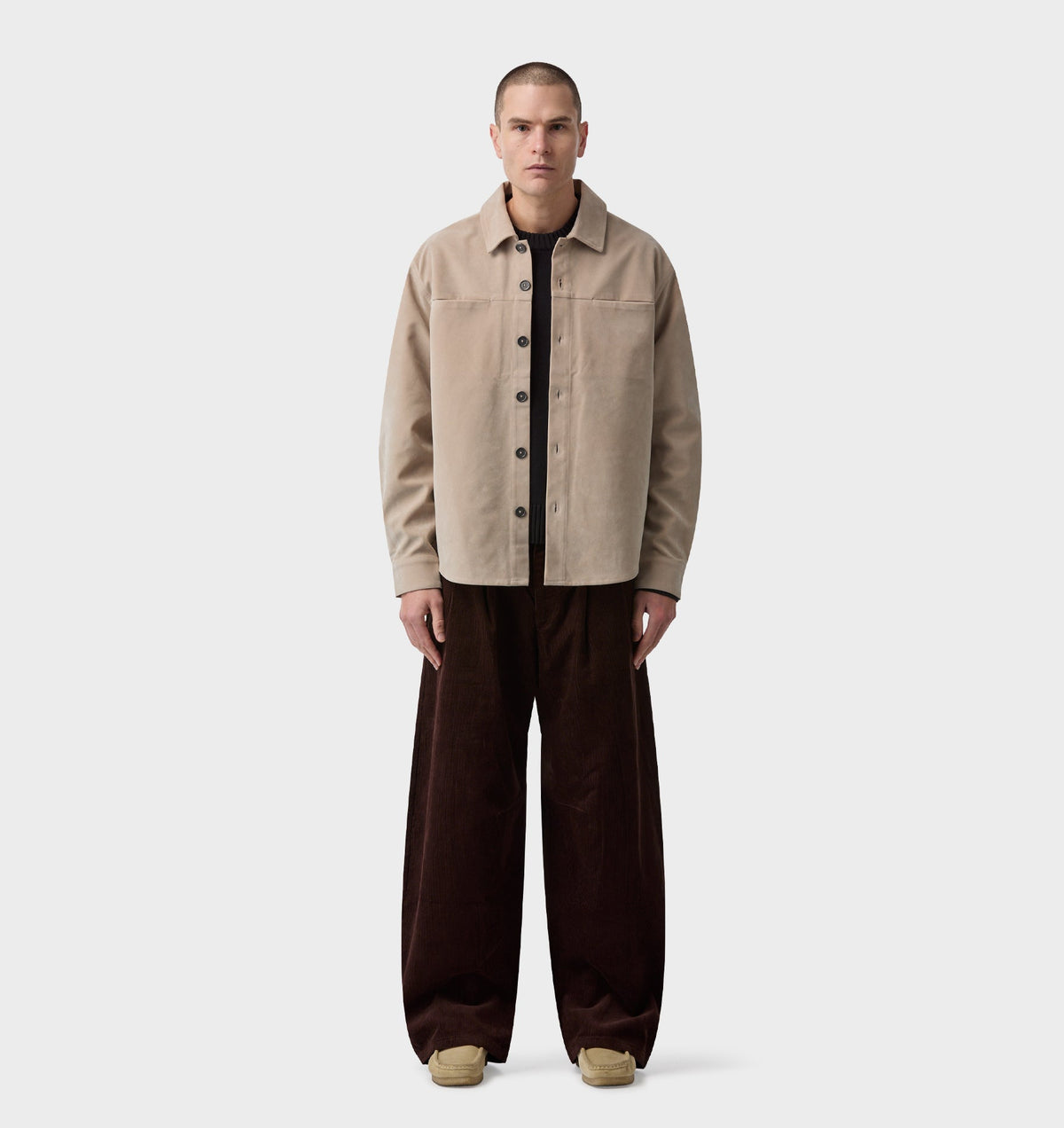 Suede Overshirt - Stone