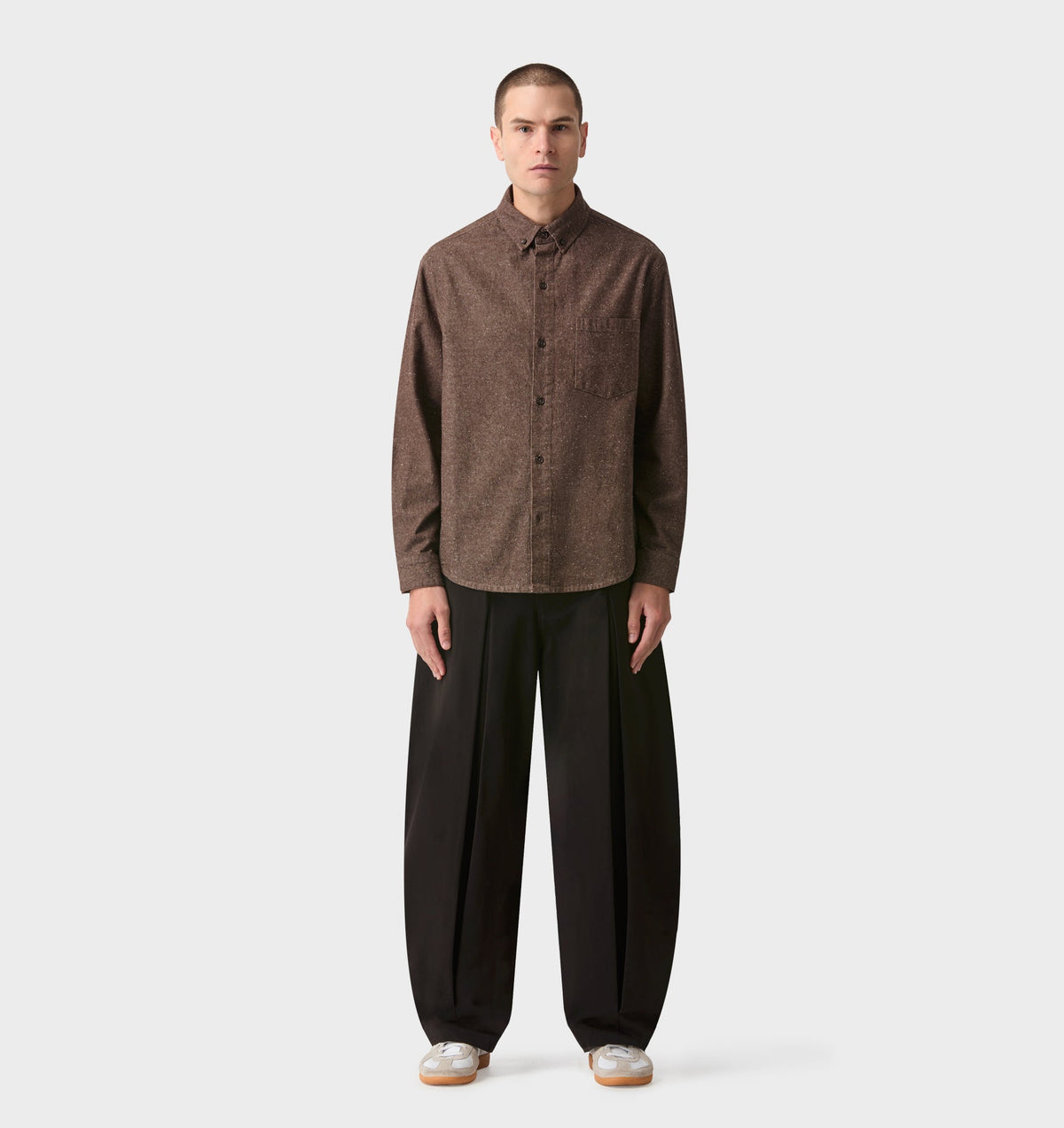 Tweed LS Shirt - Dusky Brown