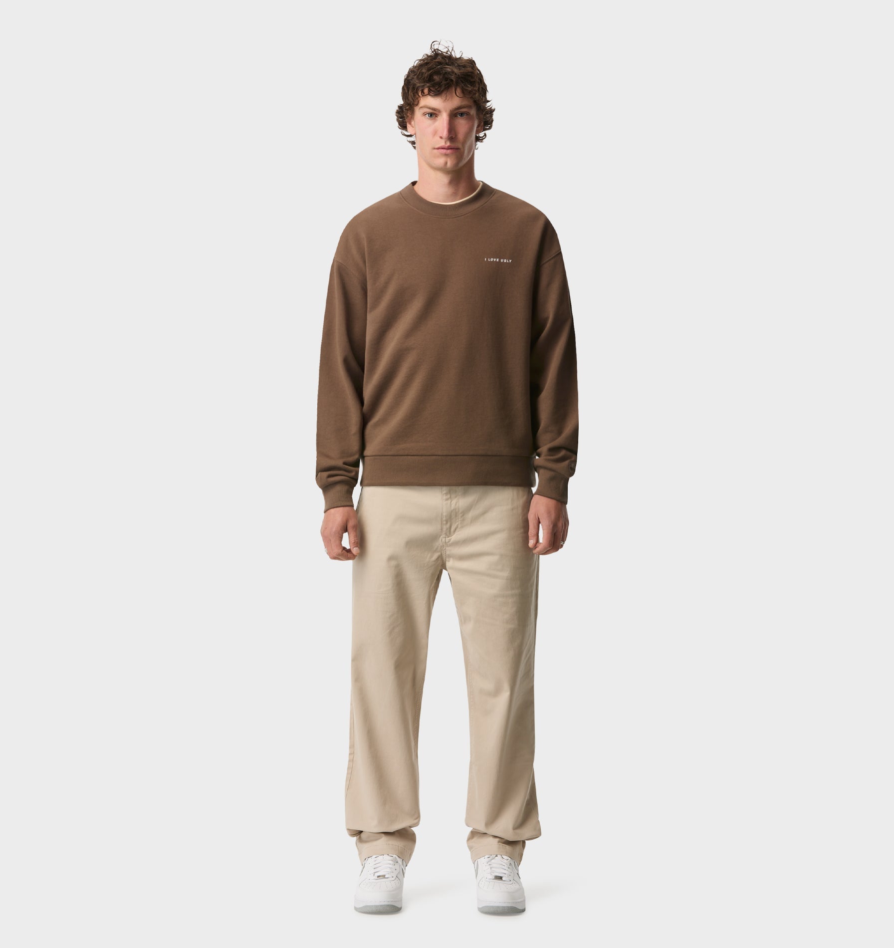 Oversized Crew - Fossil Brown