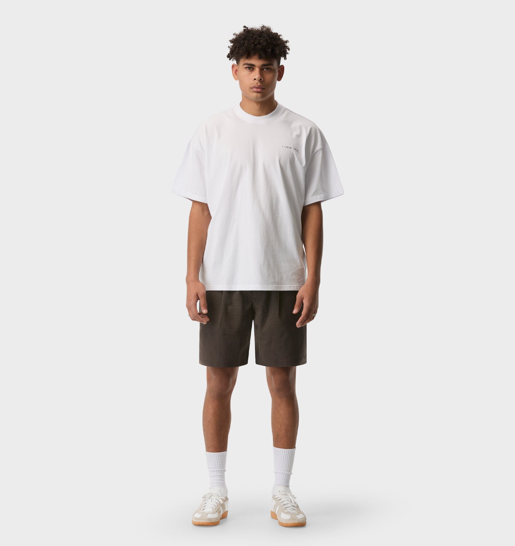 Michael Pleat Short - Brown Check