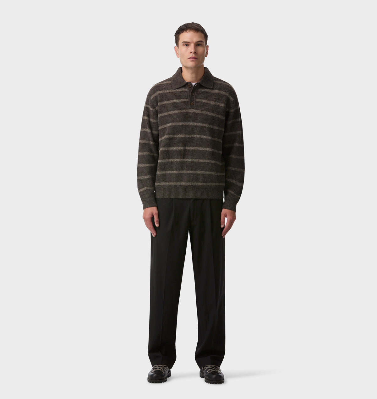 Knit Aldern Striped Pullover - Brown Stripe