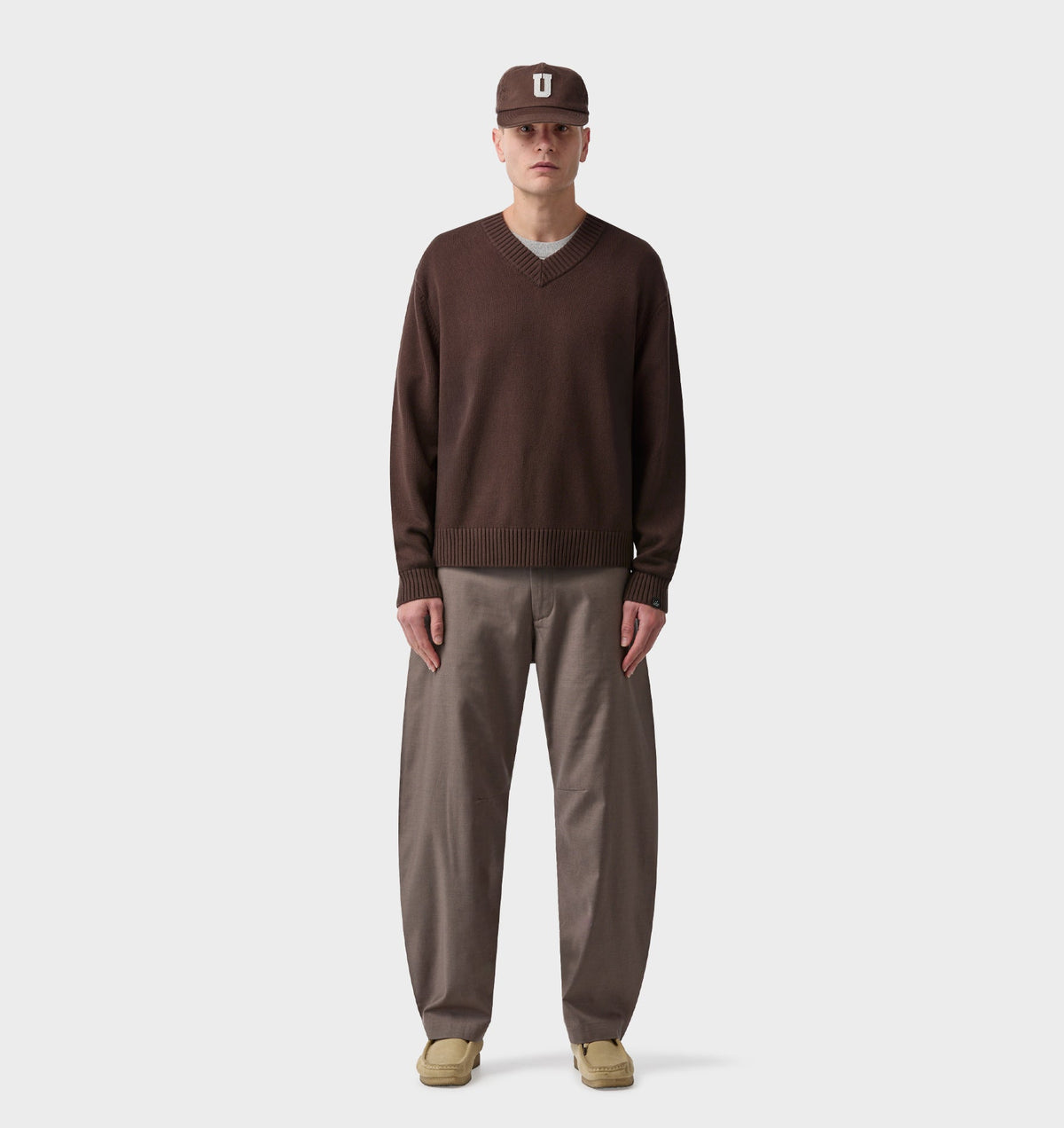 Barrel Leg Slack Pant - Mushroom
