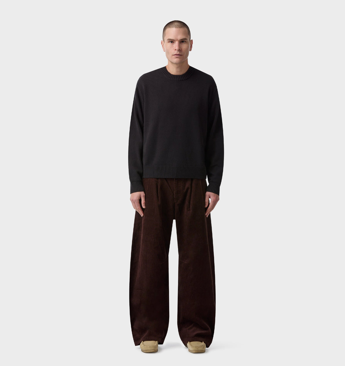 Balloon Pleat Pant - Espresso Cord