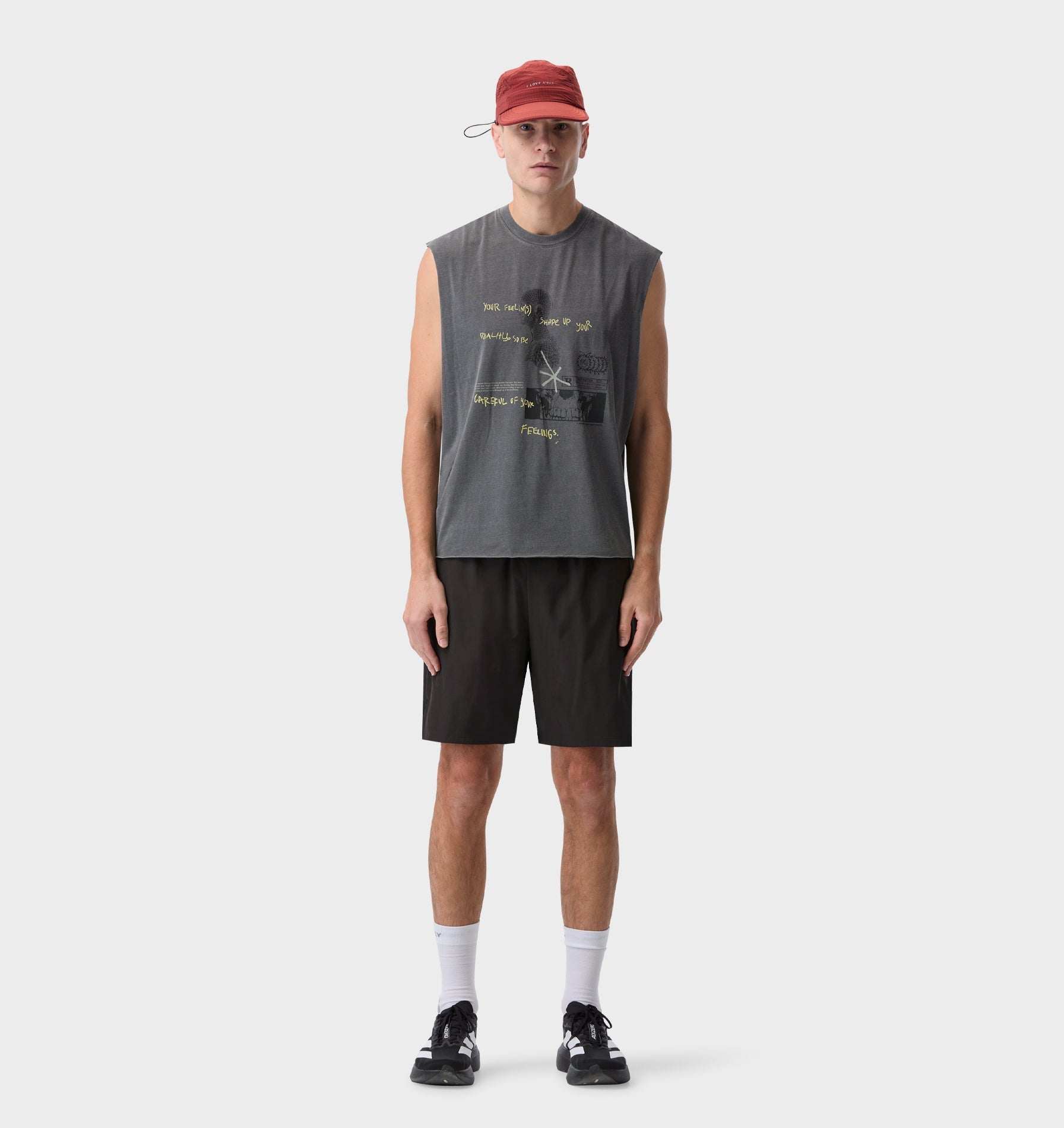 State Of Mind Cotton Crop Tank - Washed Black