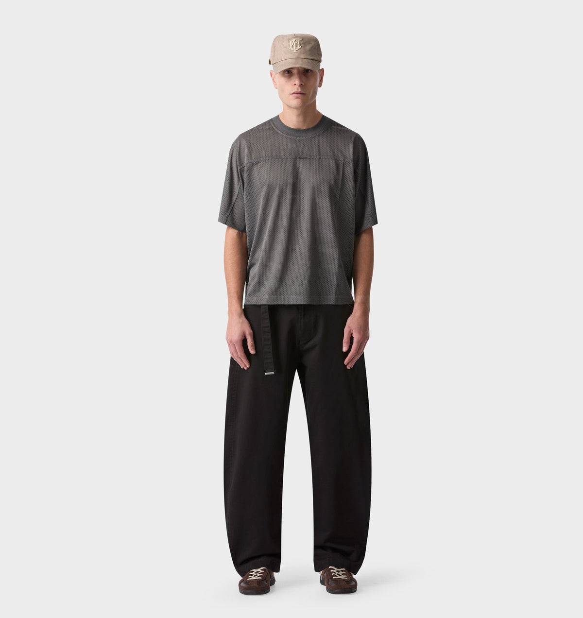 Belted Barrel Leg Pant - Black
