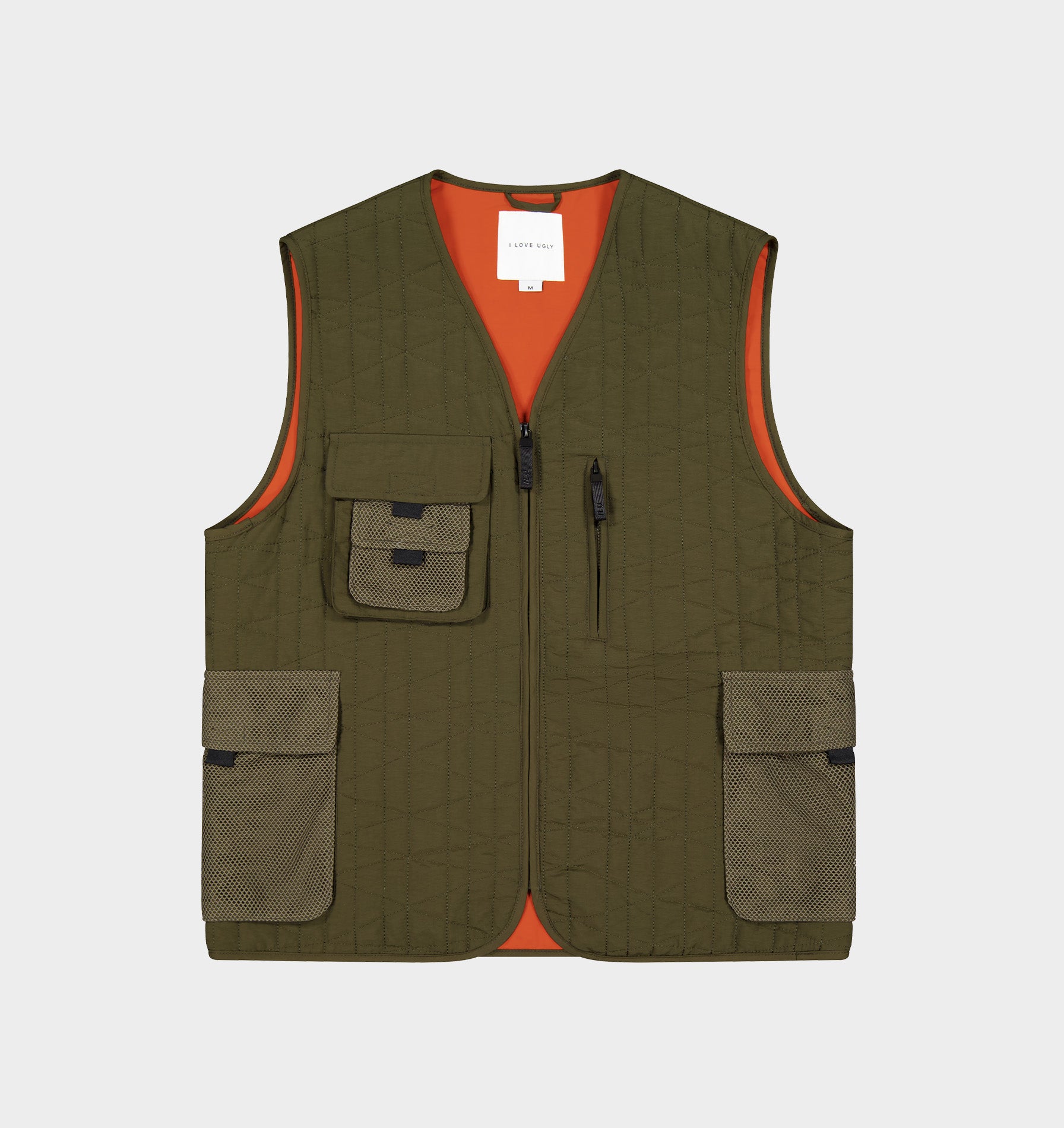 Quilted Utility Vest - Army Green