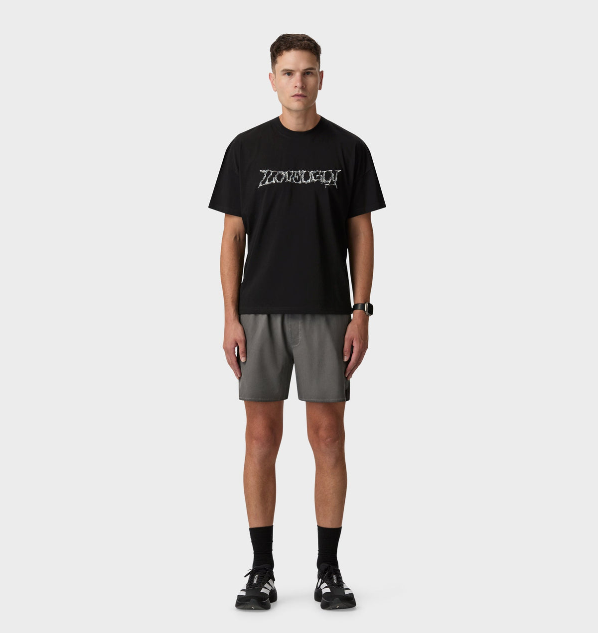 Liquid Metal Active Crop Tee - Black