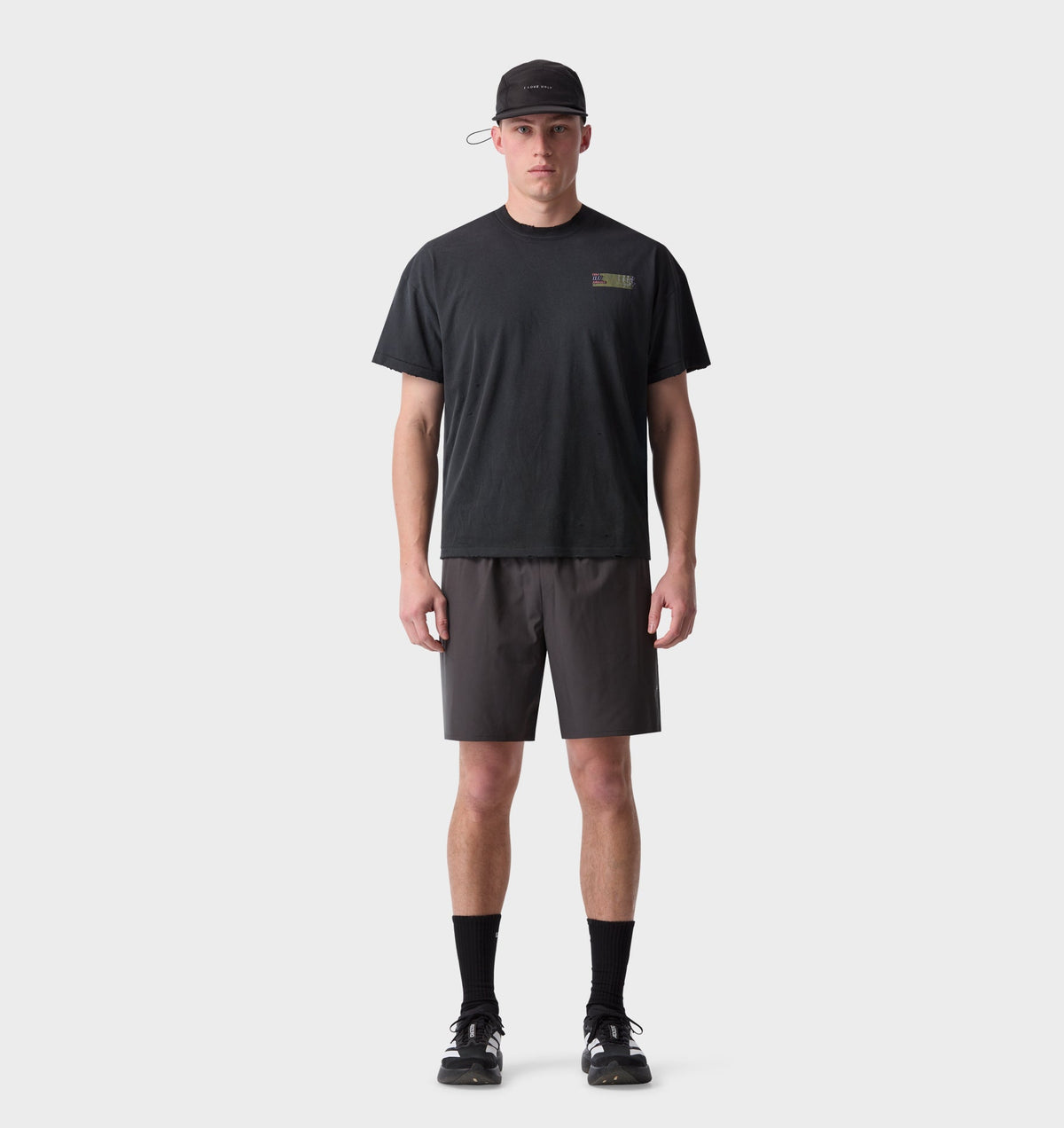 Athletics Cotton Active Crop Tee - Faded Black