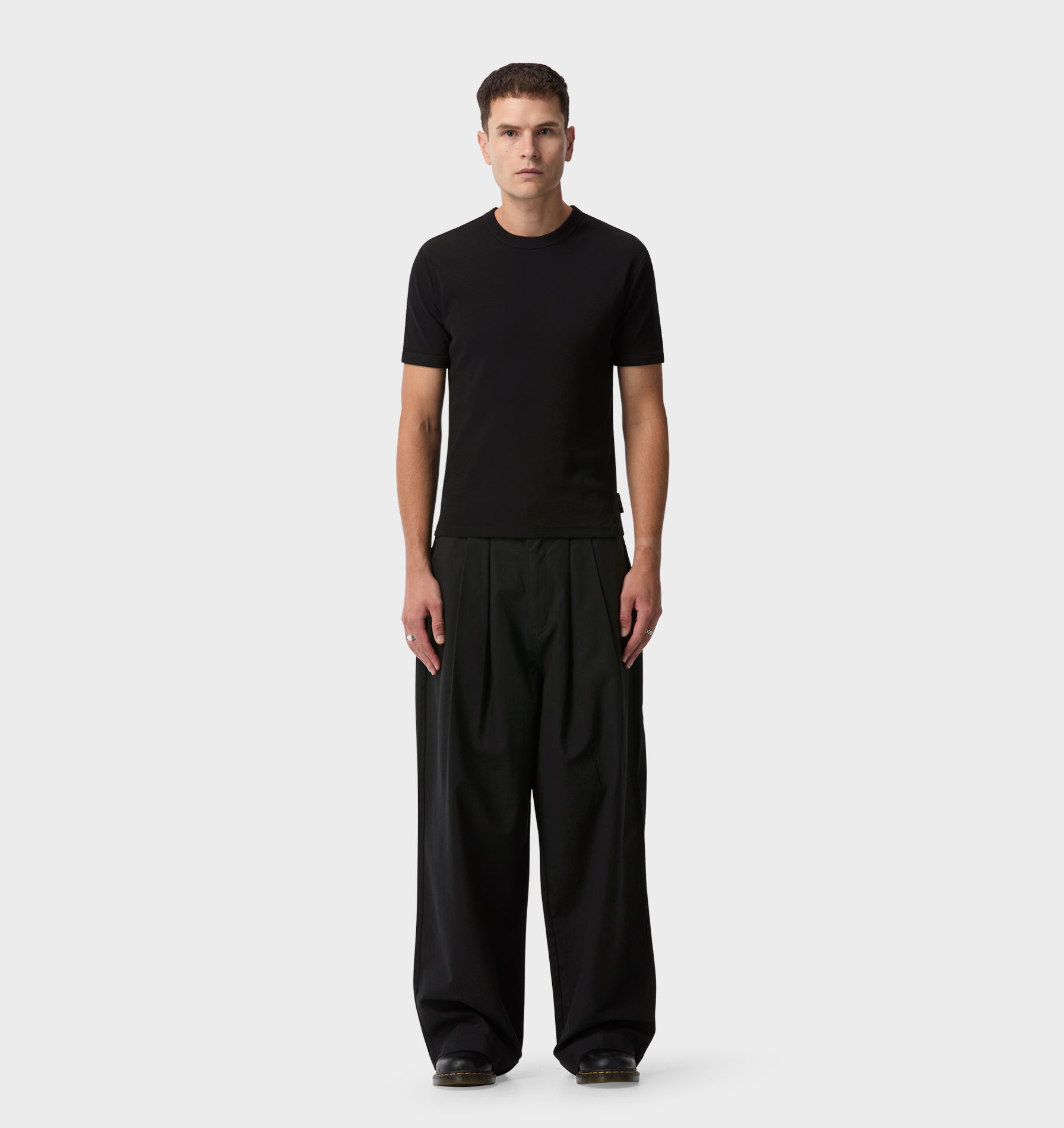 Ribbed Slim Tee - Black