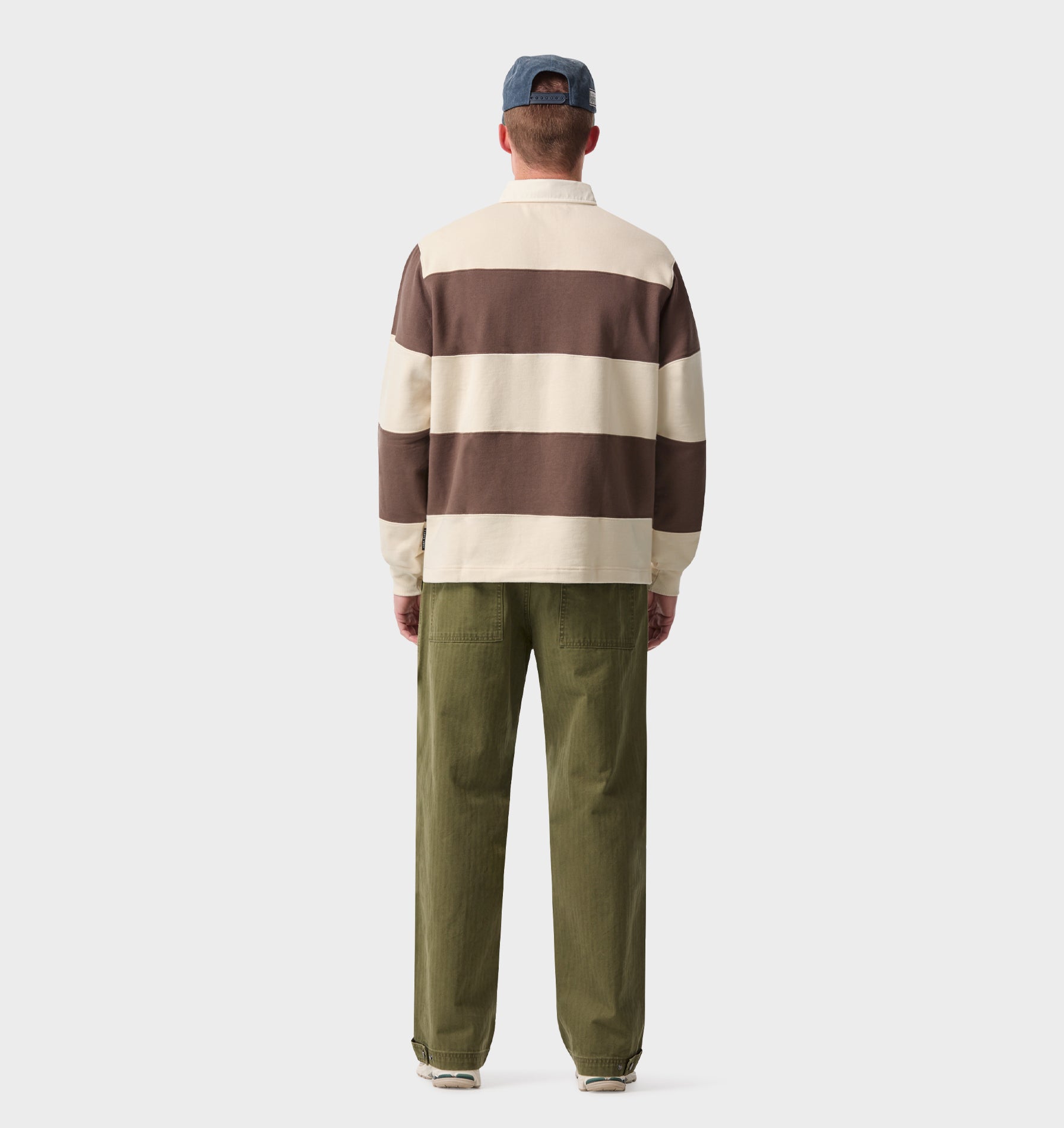 Stripe LS Rugby - Brown/Off White