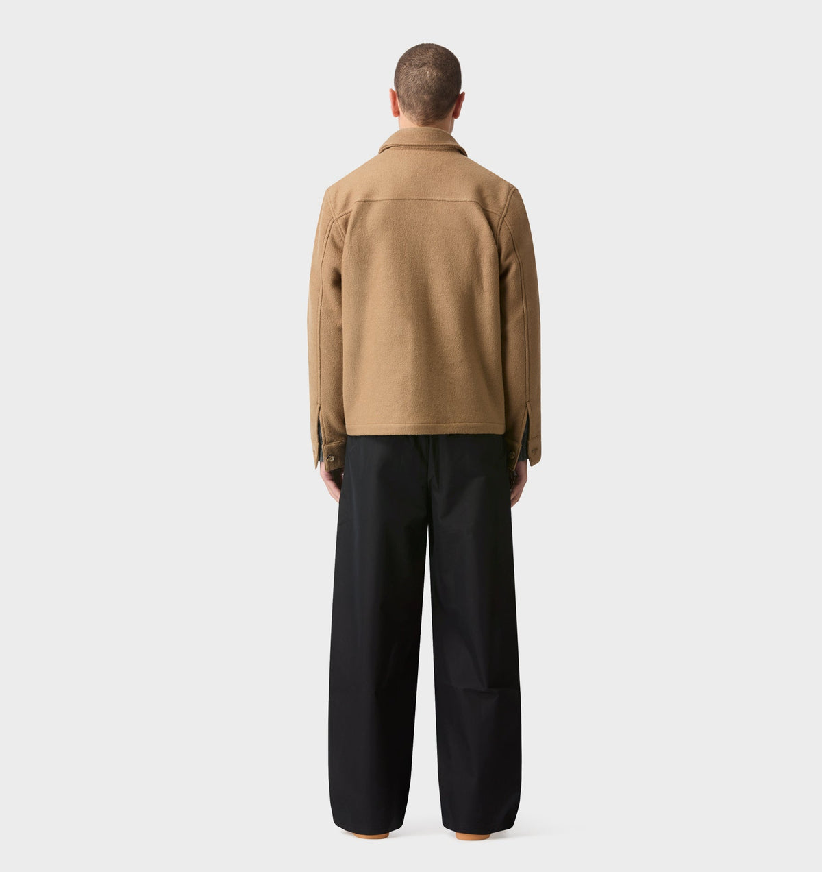 Boiled Wool Overshirt - Camel