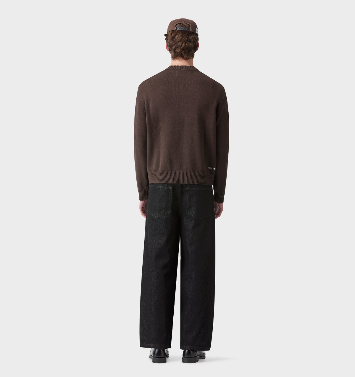 Midweight Crop Knit Sweater - Espresso
