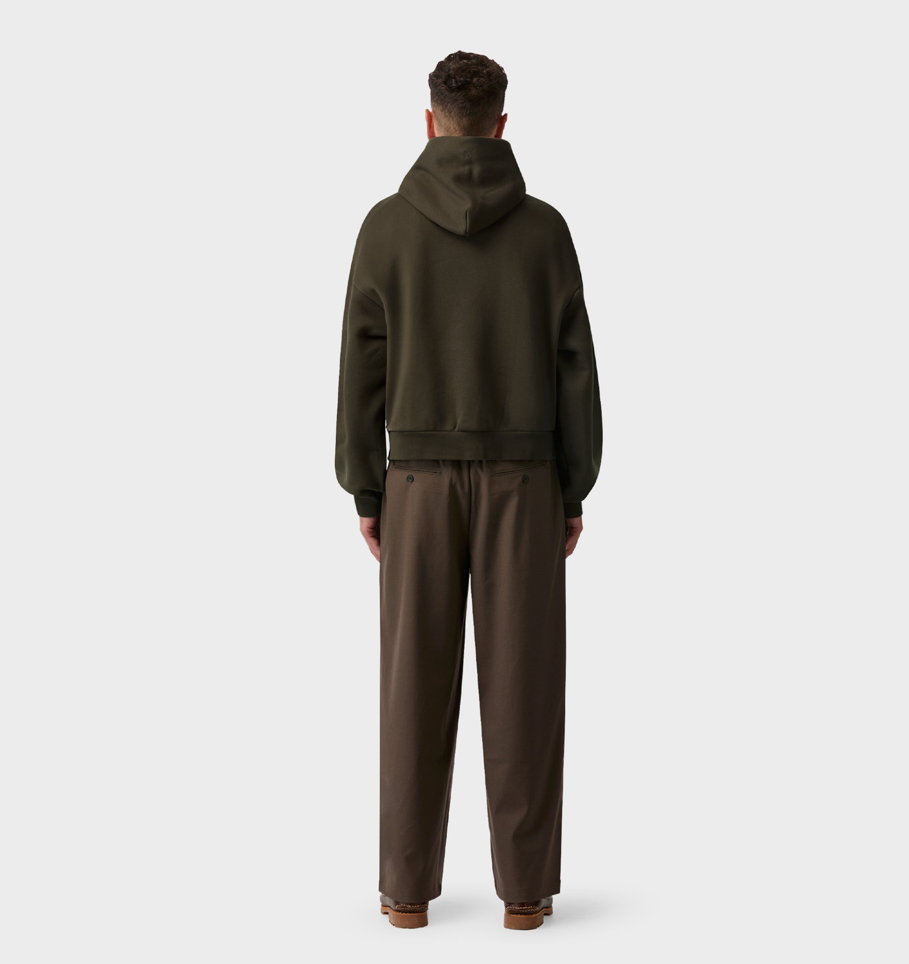 Heavy Crop Box Hood - Burnt Olive